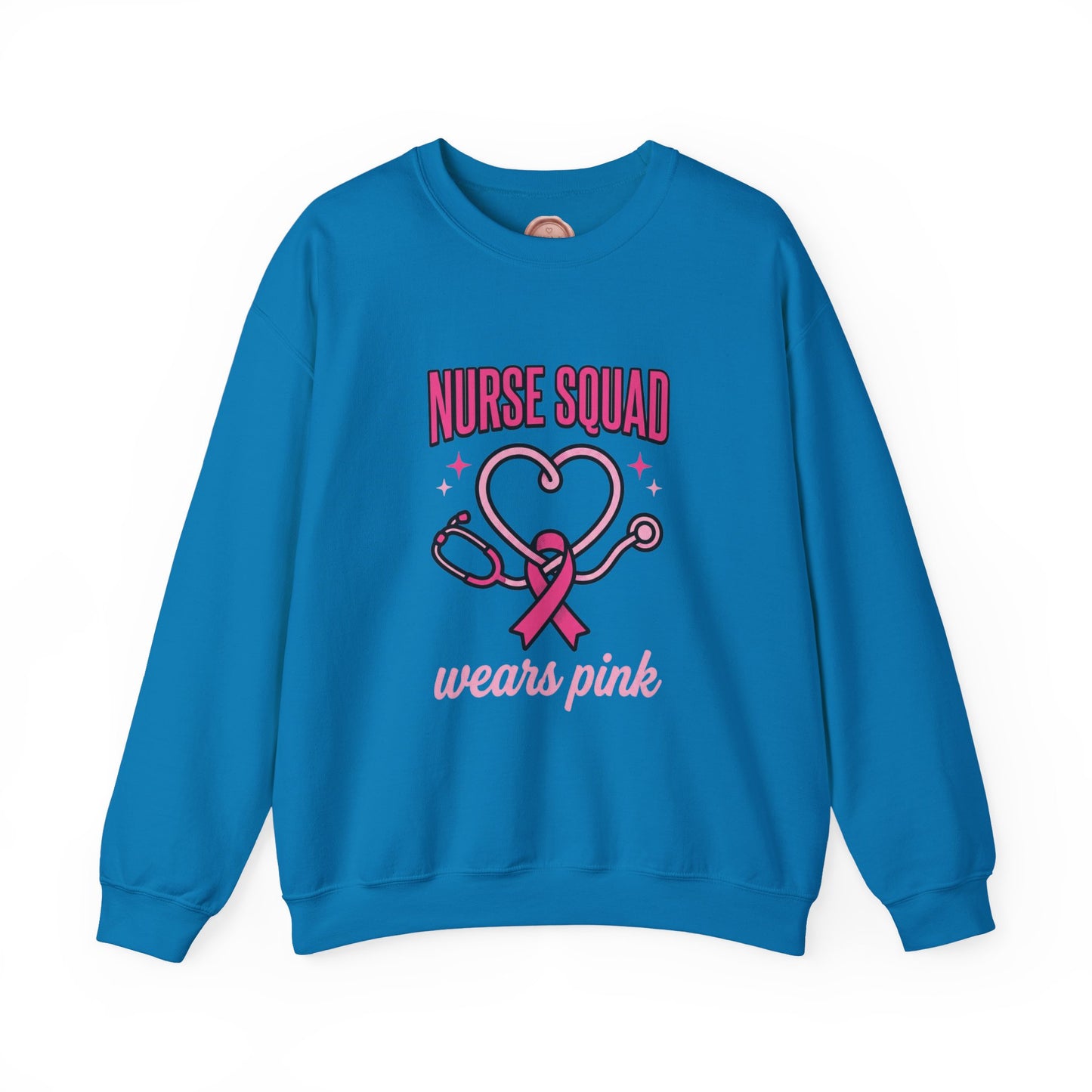 Crewneck Sweatshirt | Nurse Squad Wears Pink | Breast Cancer Awareness Nurse Pullover