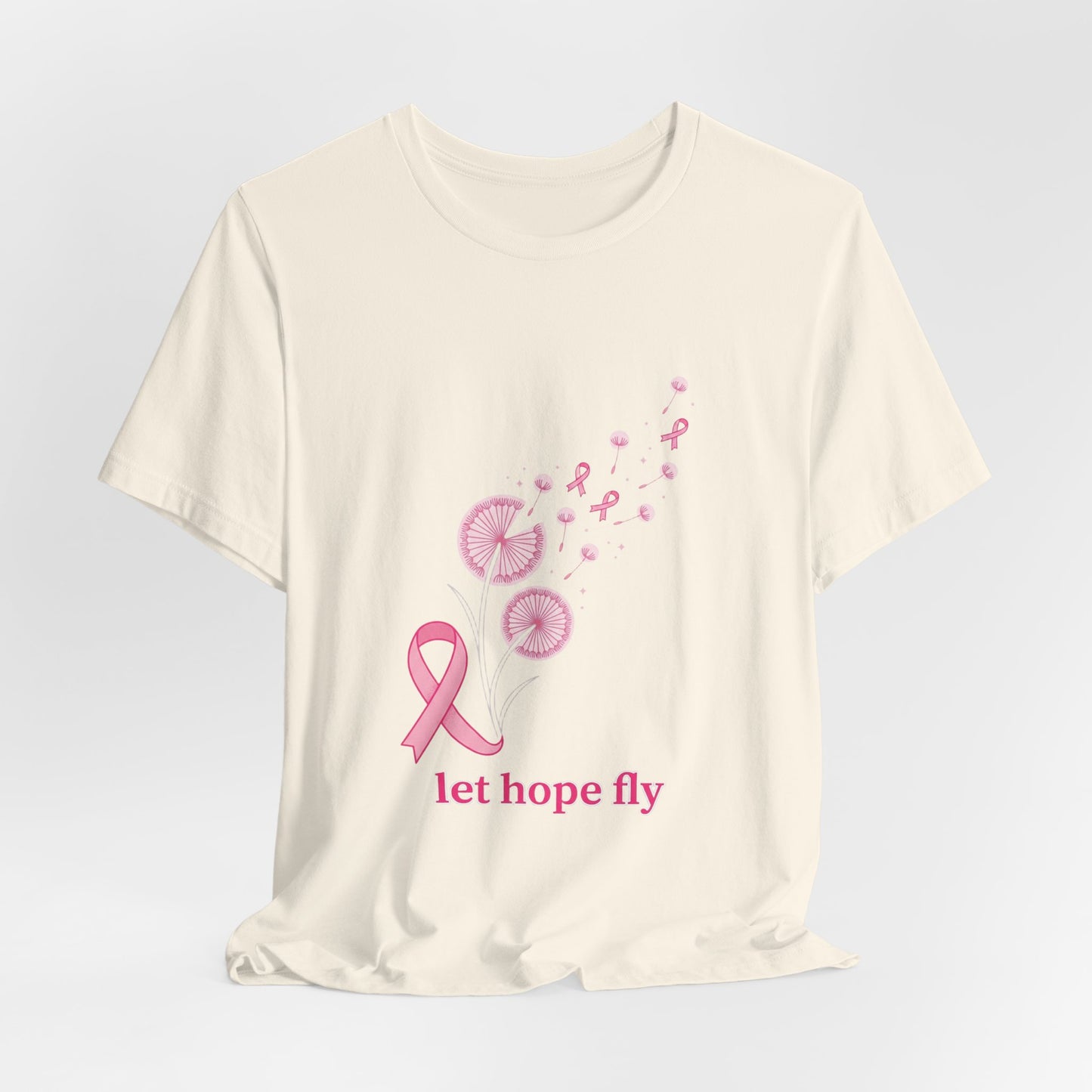 Let Hope Fly Breast Cancer Ribbon T-Shirt | Pink Awareness Tee