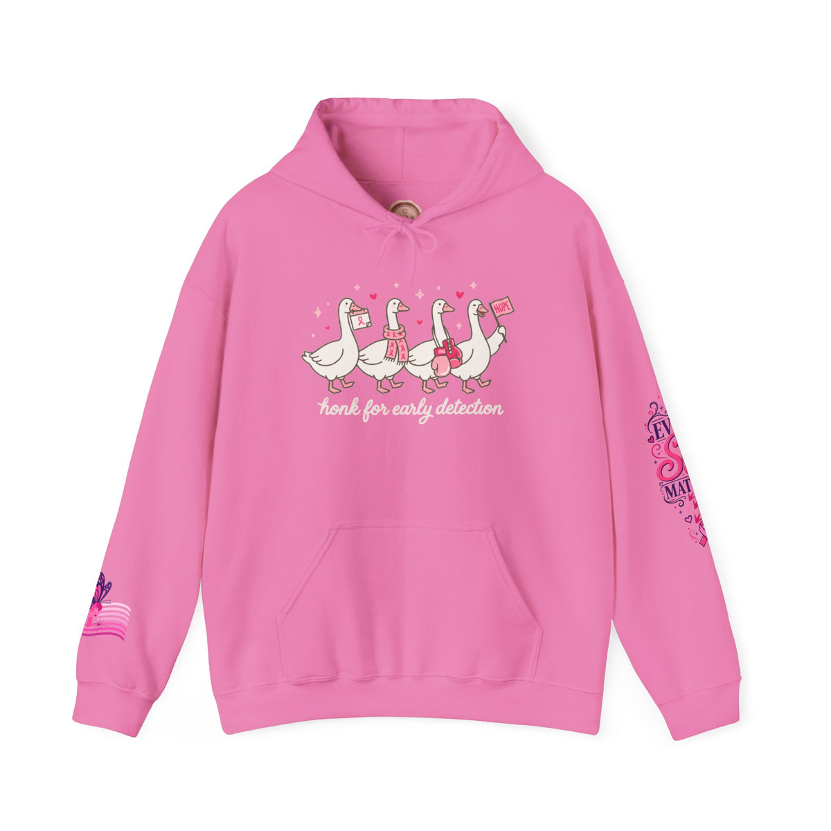 Breast Cancer Ribbon Support Hoodie | Honk for Early Detection | Pink Awareness
