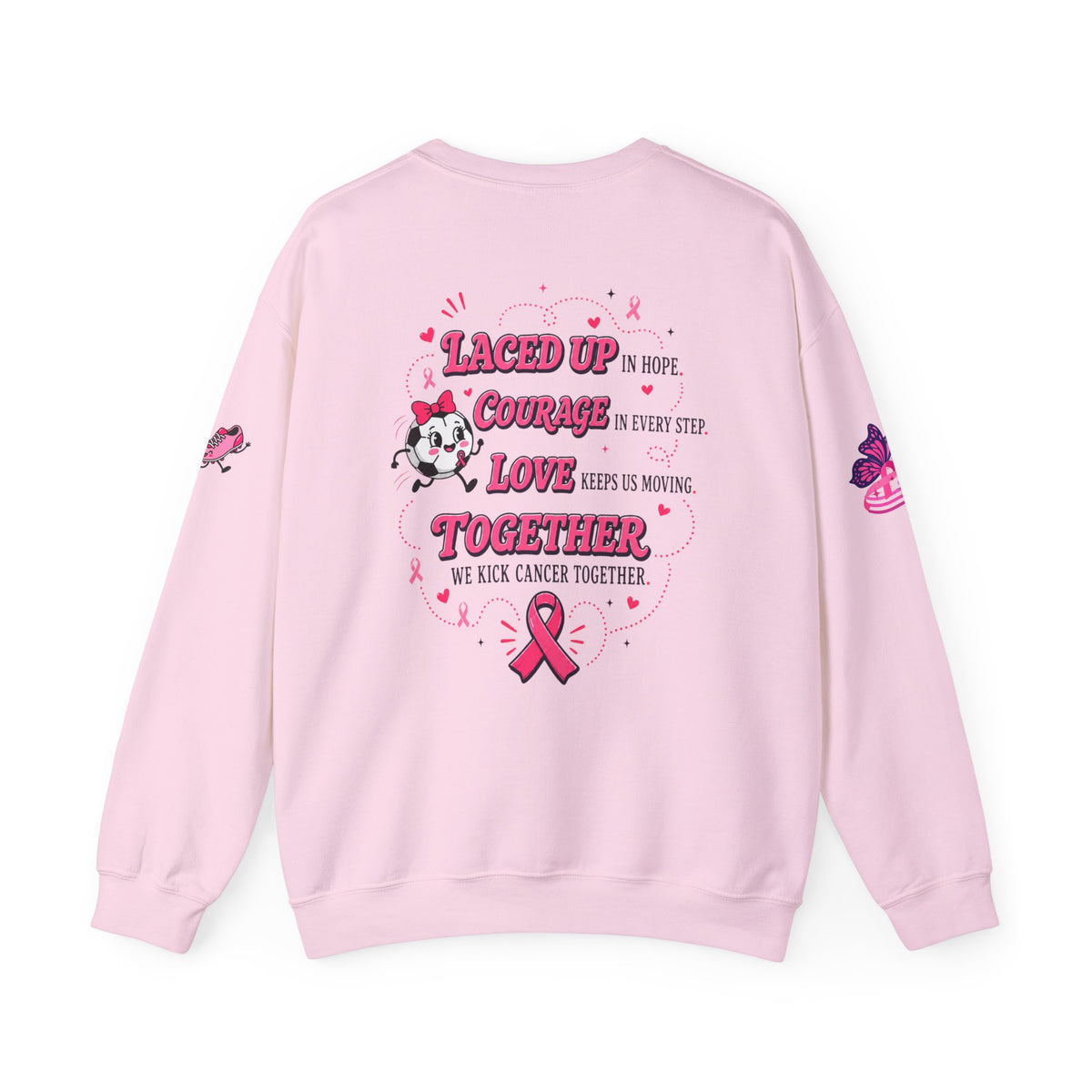 Kick Cancer Crewneck Sweatshirt | Breast Cancer Awareness, Pink Ribbon