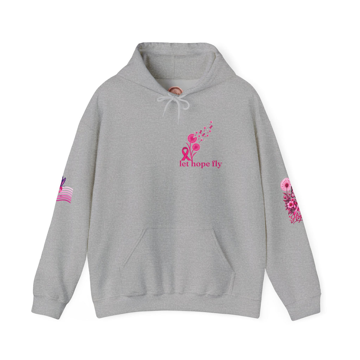 Pink Ribbon "Let Hope Fly" Hoodie | Breast Cancer Awareness Inspirational Gift | Hope & Encouragement Pullover