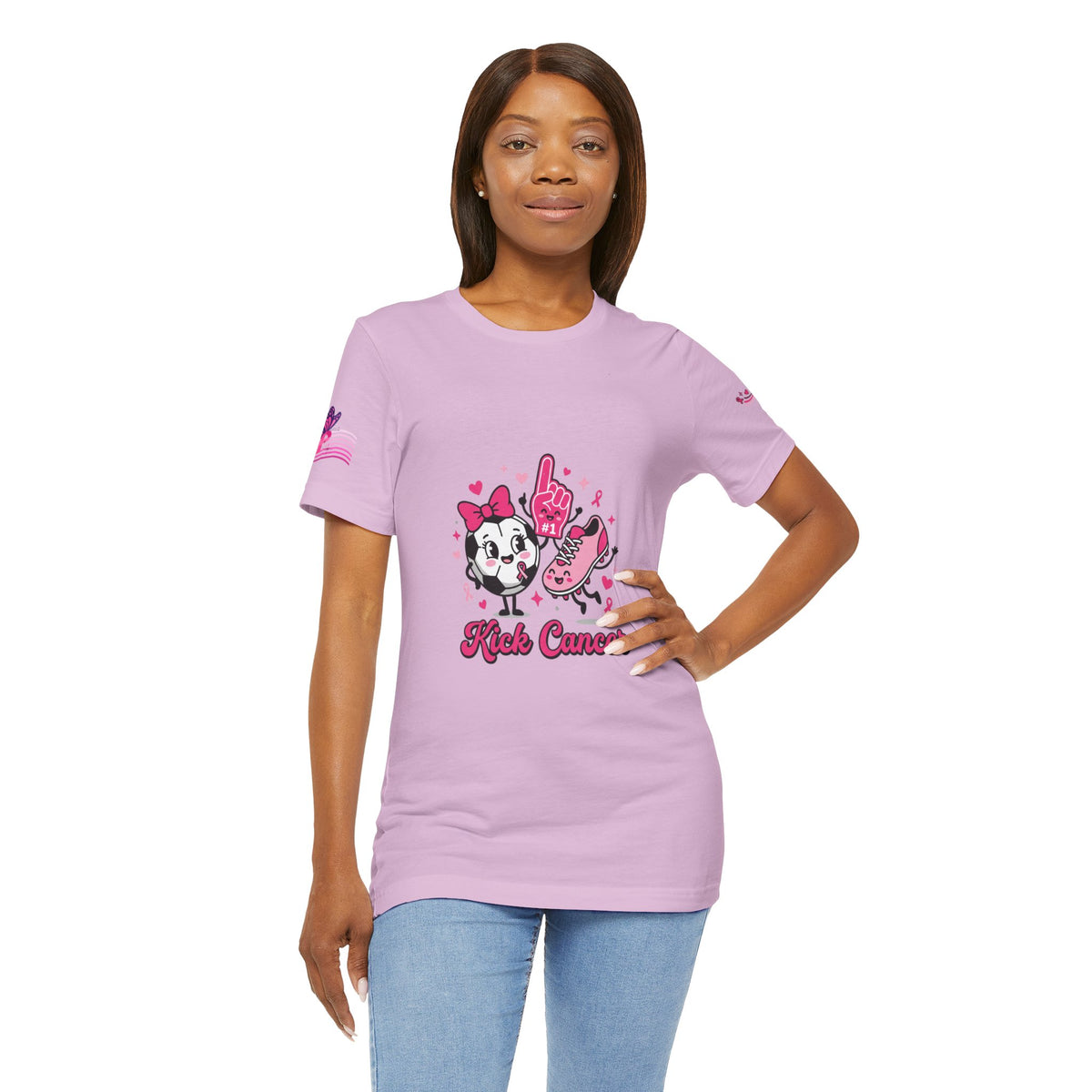 Kick Cancer Pink Ribbon Tee | Breast Cancer Awareness Shirt