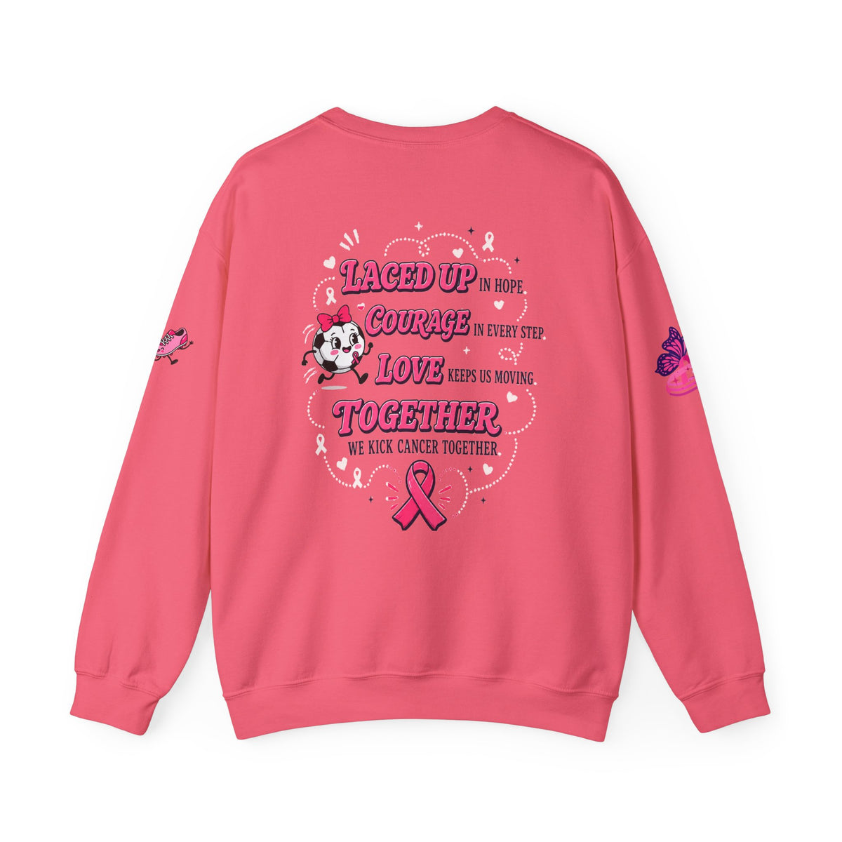 Kick Cancer Crewneck Sweatshirt | Breast Cancer Awareness, Pink Ribbon