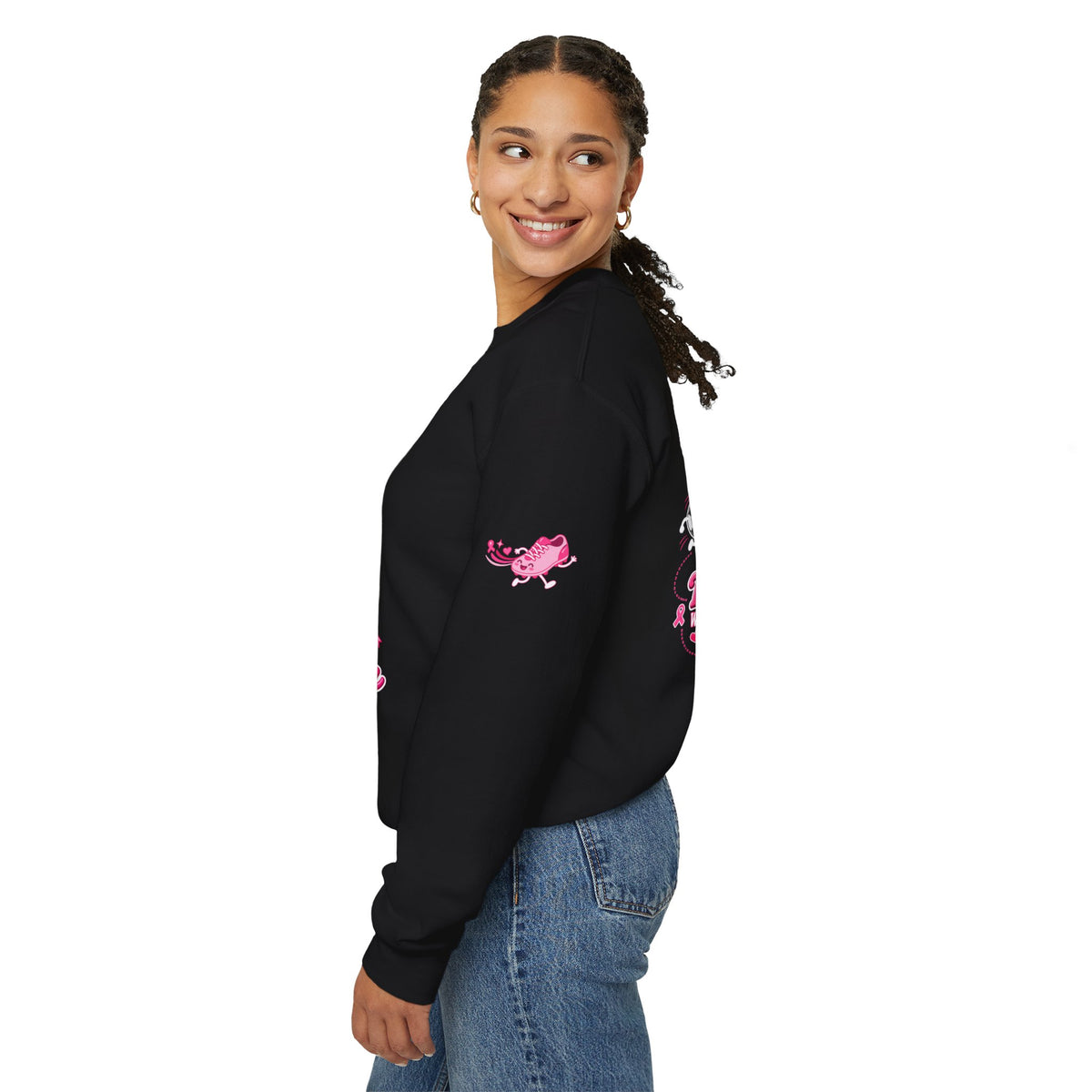 Kick Cancer Crewneck Sweatshirt | Breast Cancer Awareness, Pink Ribbon