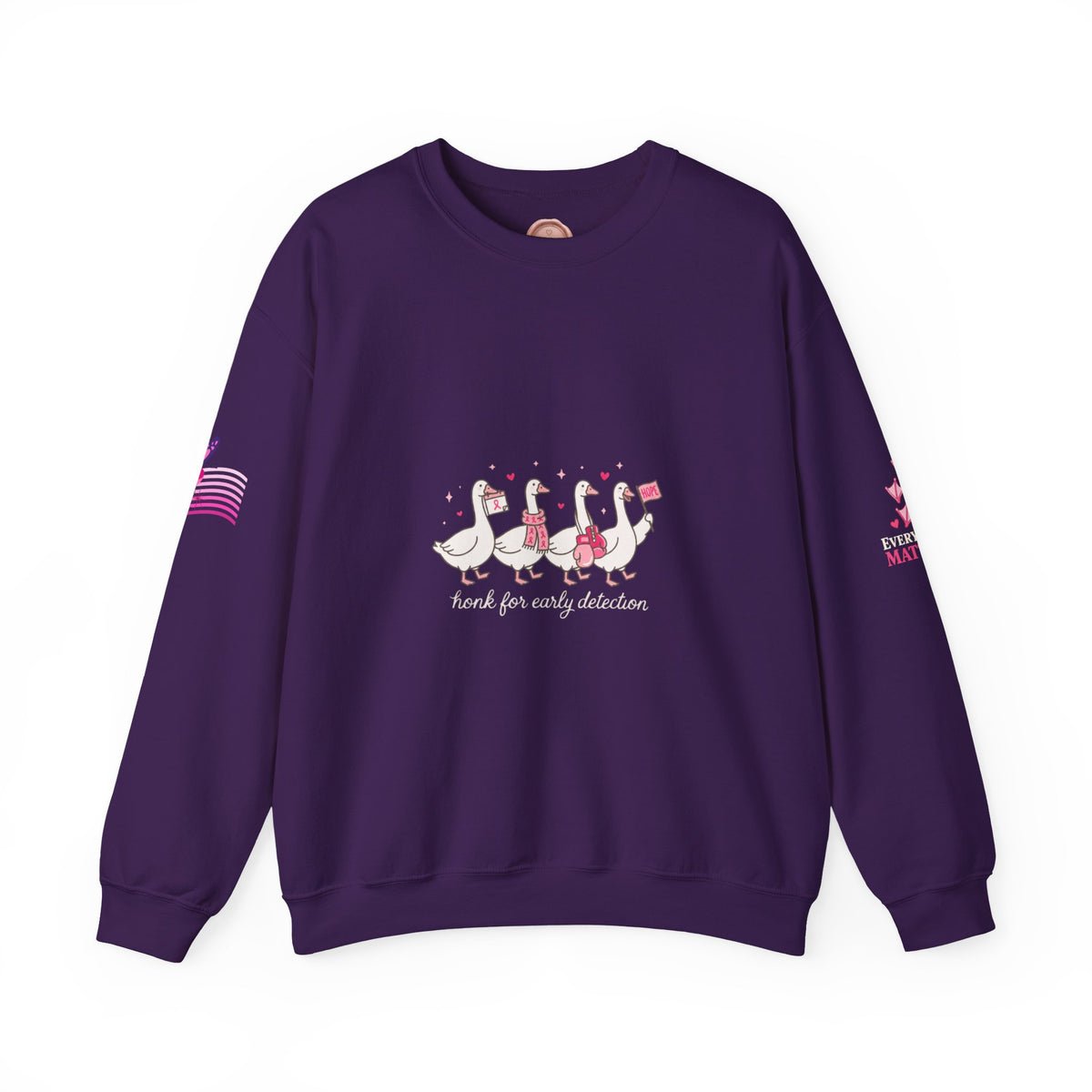Breast Cancer Awareness Geese Crewneck Sweatshirt | Pink Ribbon
