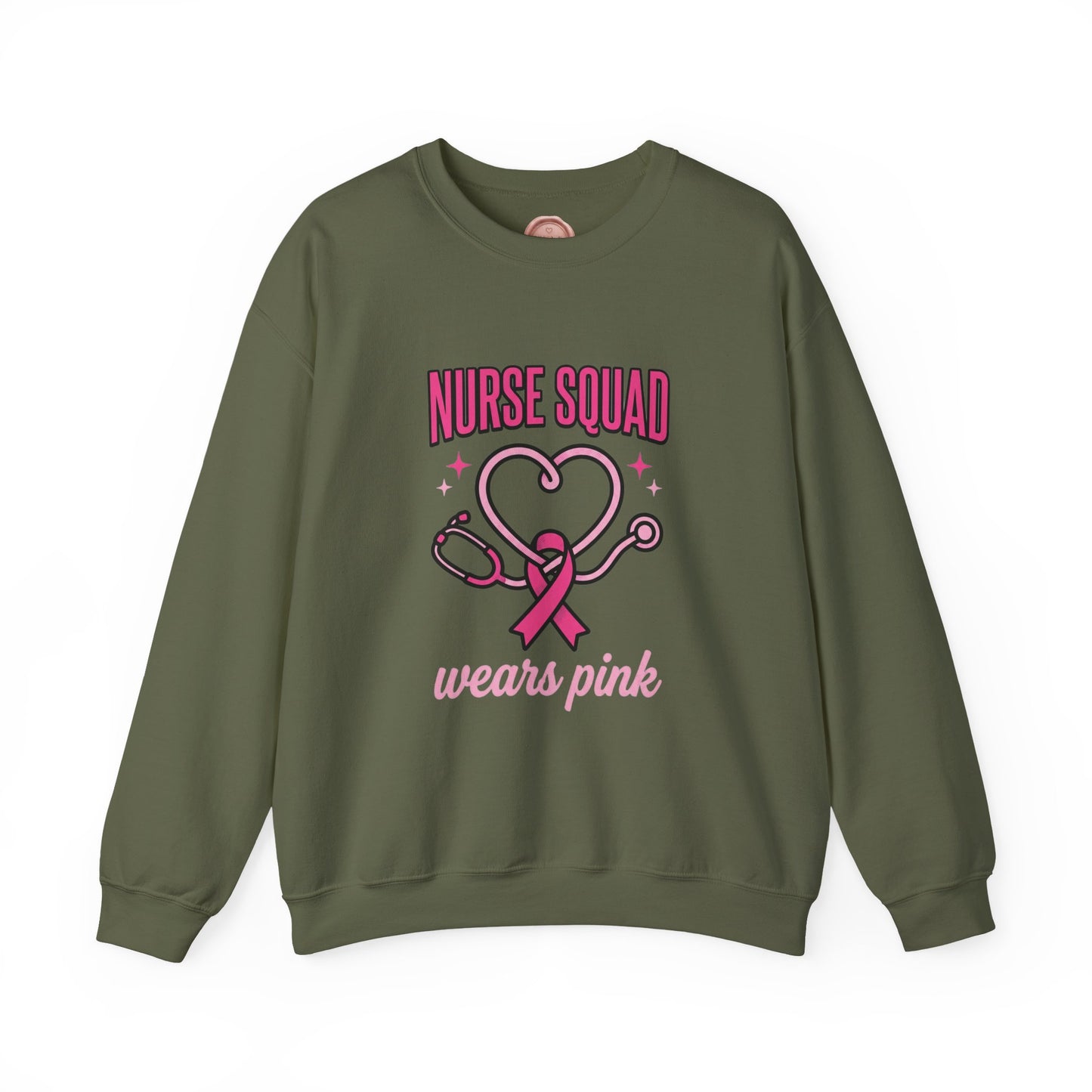 Crewneck Sweatshirt | Nurse Squad Wears Pink | Breast Cancer Awareness Nurse Pullover