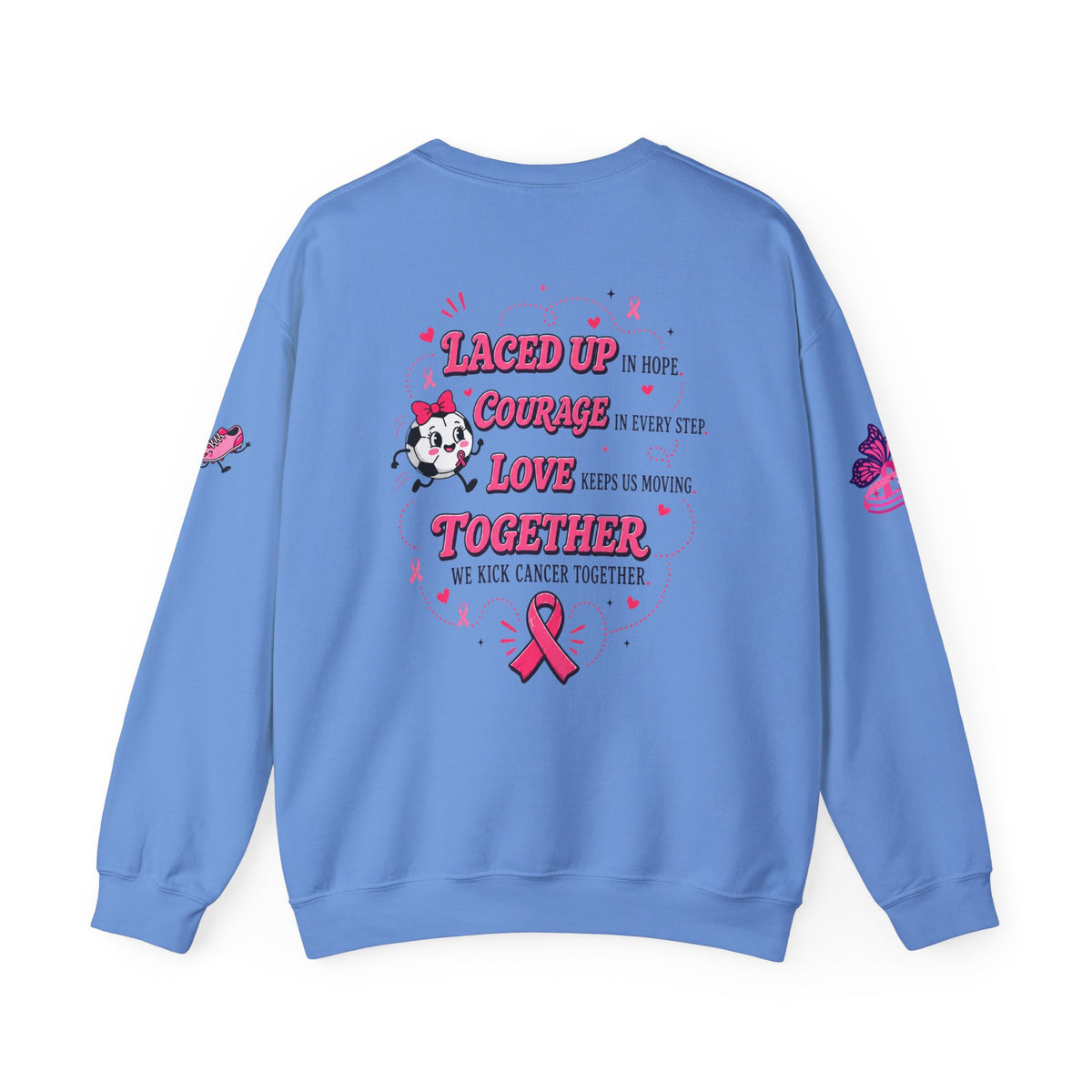 Kick Cancer Crewneck Sweatshirt | Breast Cancer Awareness, Pink Ribbon