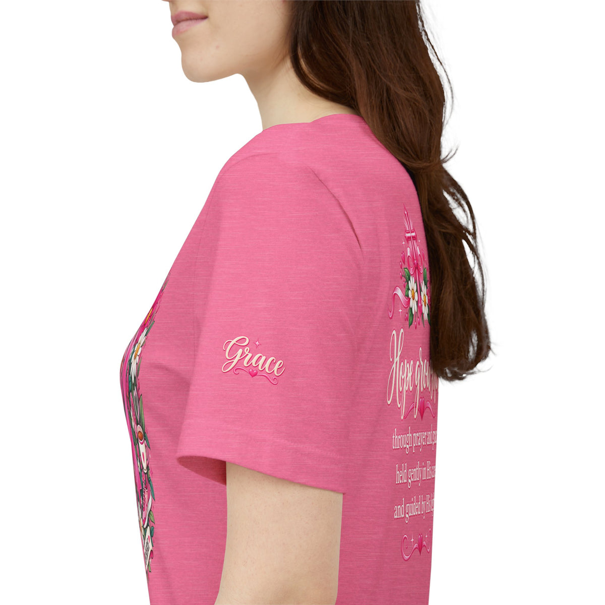 Hope Grows Here Ribbon Tee | Breast Cancer Awareness, Pink Floral