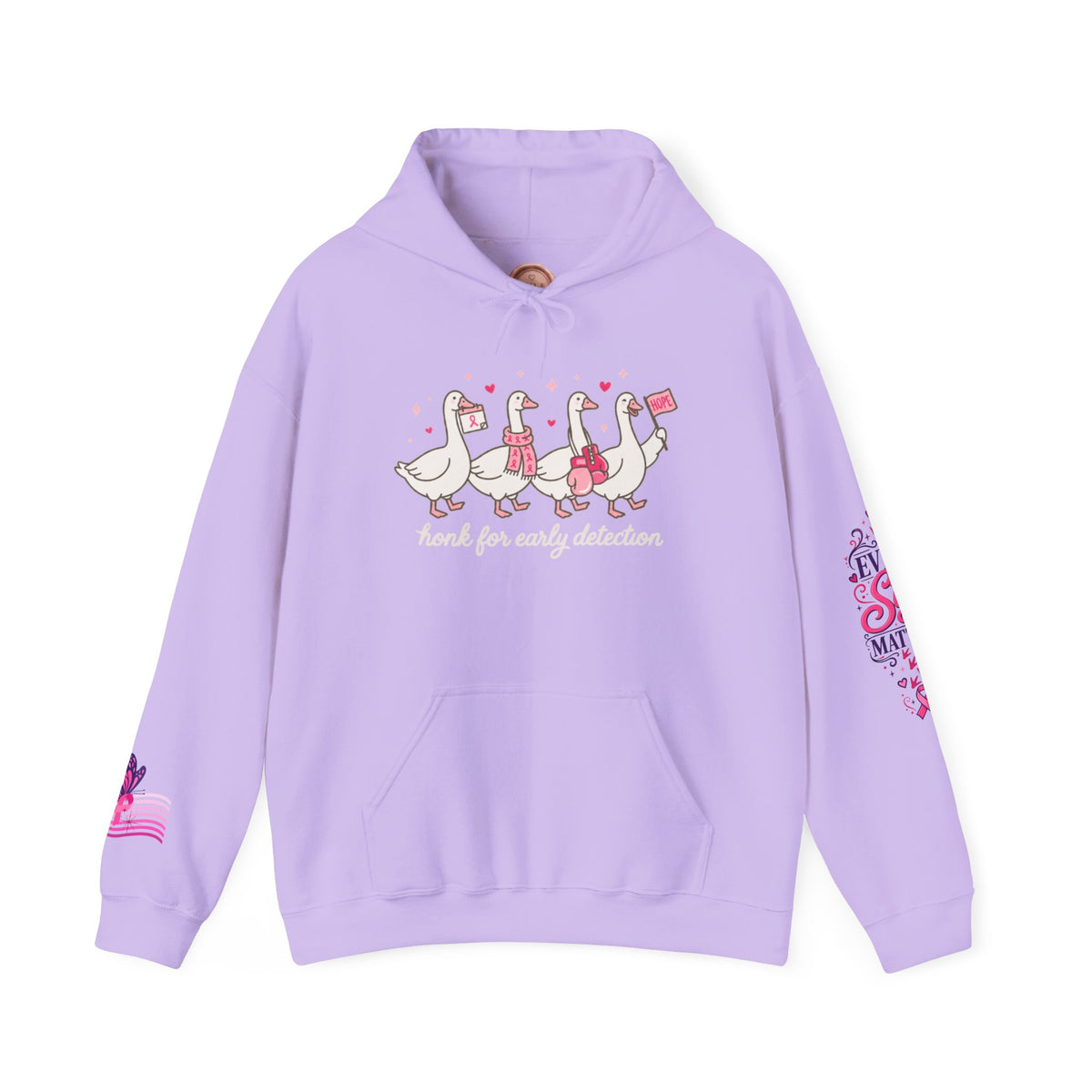 Breast Cancer Ribbon Support Hoodie | Honk for Early Detection | Pink Awareness