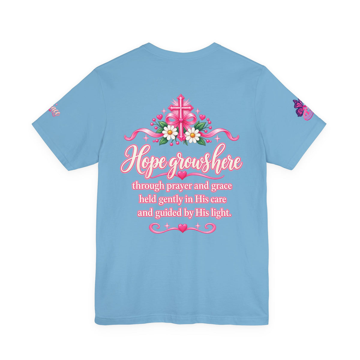 Hope Grows Here Ribbon Tee | Breast Cancer Awareness, Pink Floral