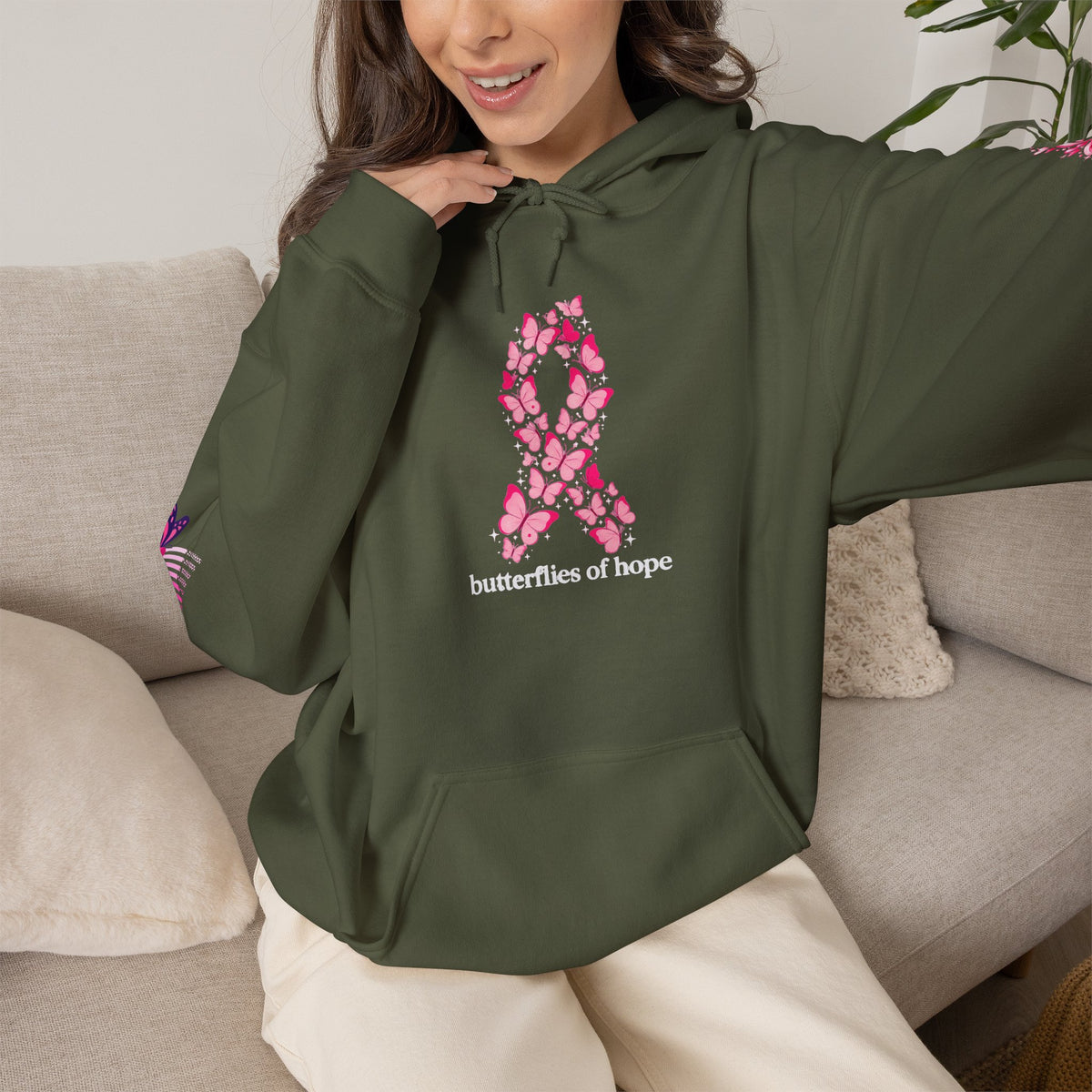 Pink Ribbon Support Hoodie | Breast Cancer Awareness, Survivor Solidarity