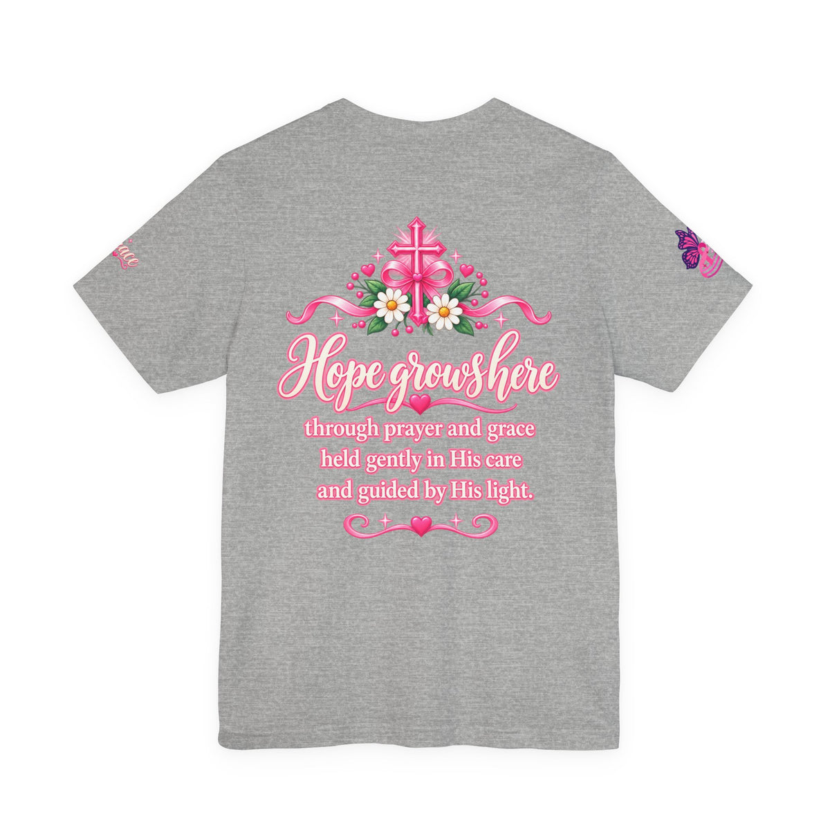 Hope Grows Here Ribbon Tee | Breast Cancer Awareness, Pink Floral
