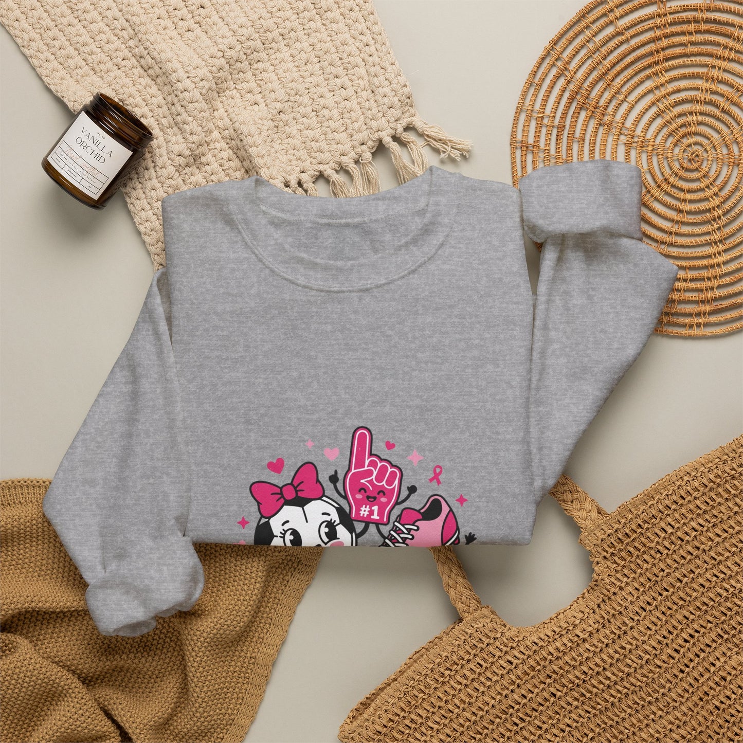 Kick Cancer Crewneck Sweatshirt | Breast Cancer Awareness, Pink Ribbon