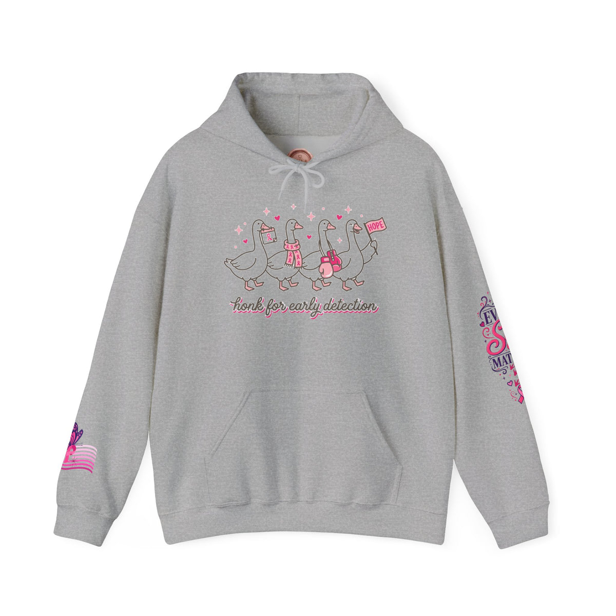 Breast Cancer Ribbon Support Hoodie | Honk for Early Detection | Pink Awareness