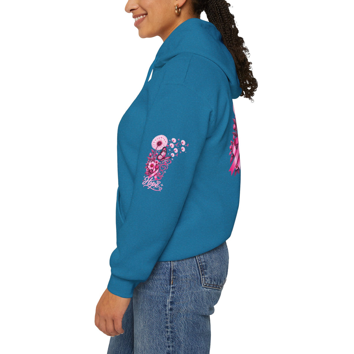 Pink Ribbon "Let Hope Fly" Hoodie | Breast Cancer Awareness Inspirational Gift | Hope & Encouragement Pullover