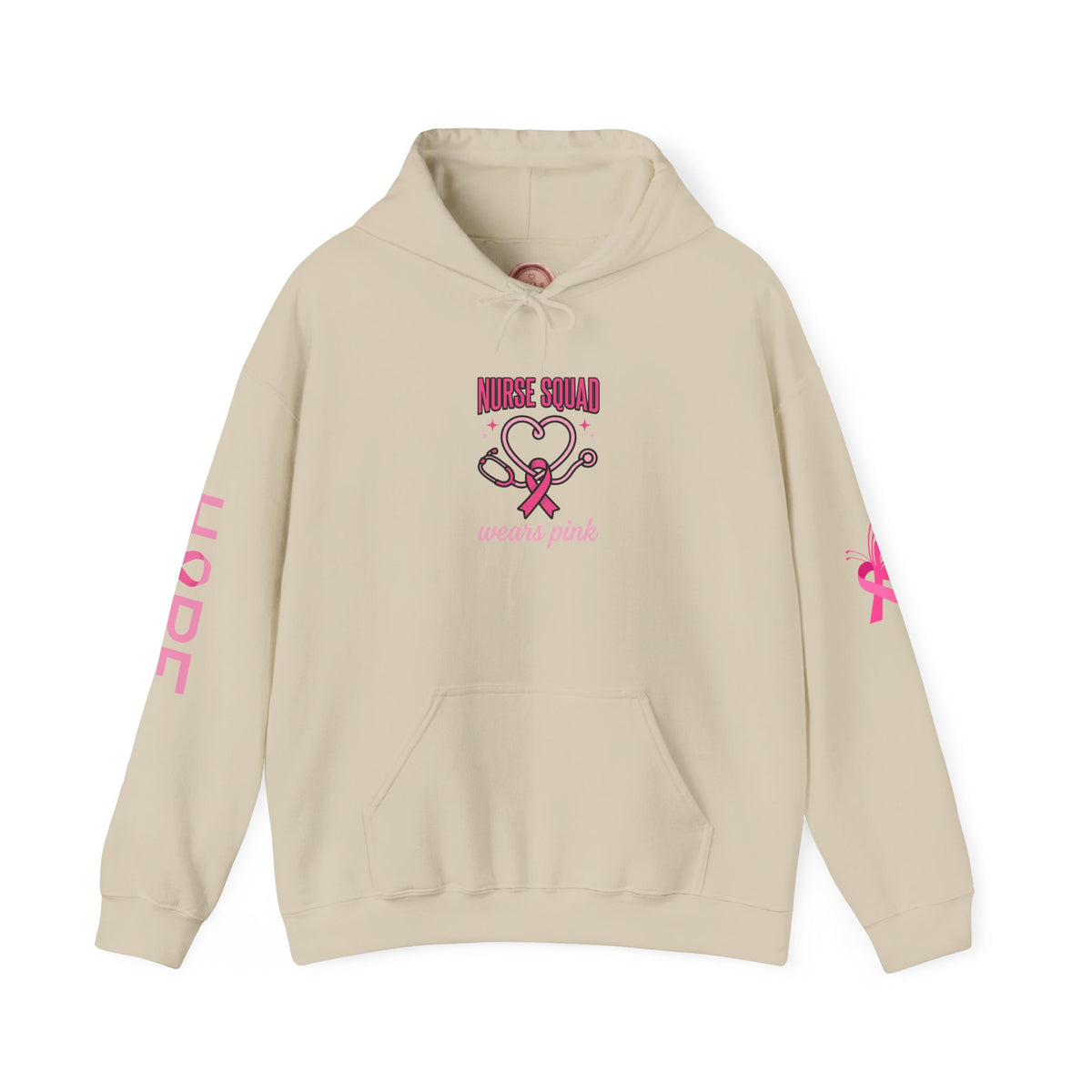 Nurse Squad Wears Pink Hoodie | Breast Cancer Awareness Nurse Pullover | Pink Ribbon Support Hoodie