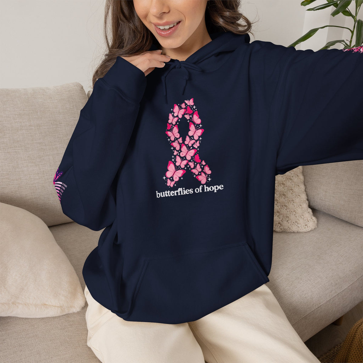 Pink Ribbon Support Hoodie | Breast Cancer Awareness, Survivor Solidarity