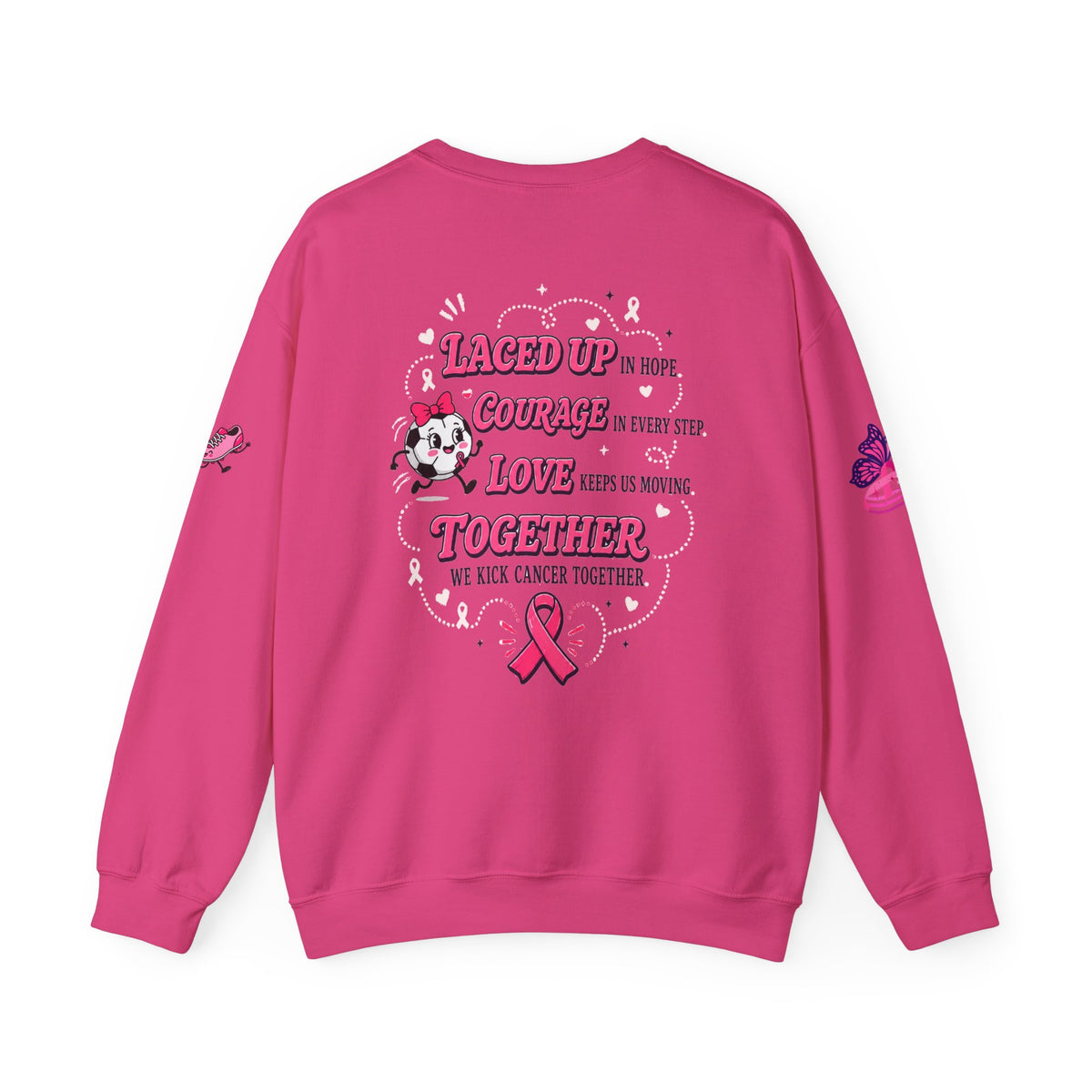 Kick Cancer Crewneck Sweatshirt | Breast Cancer Awareness, Pink Ribbon