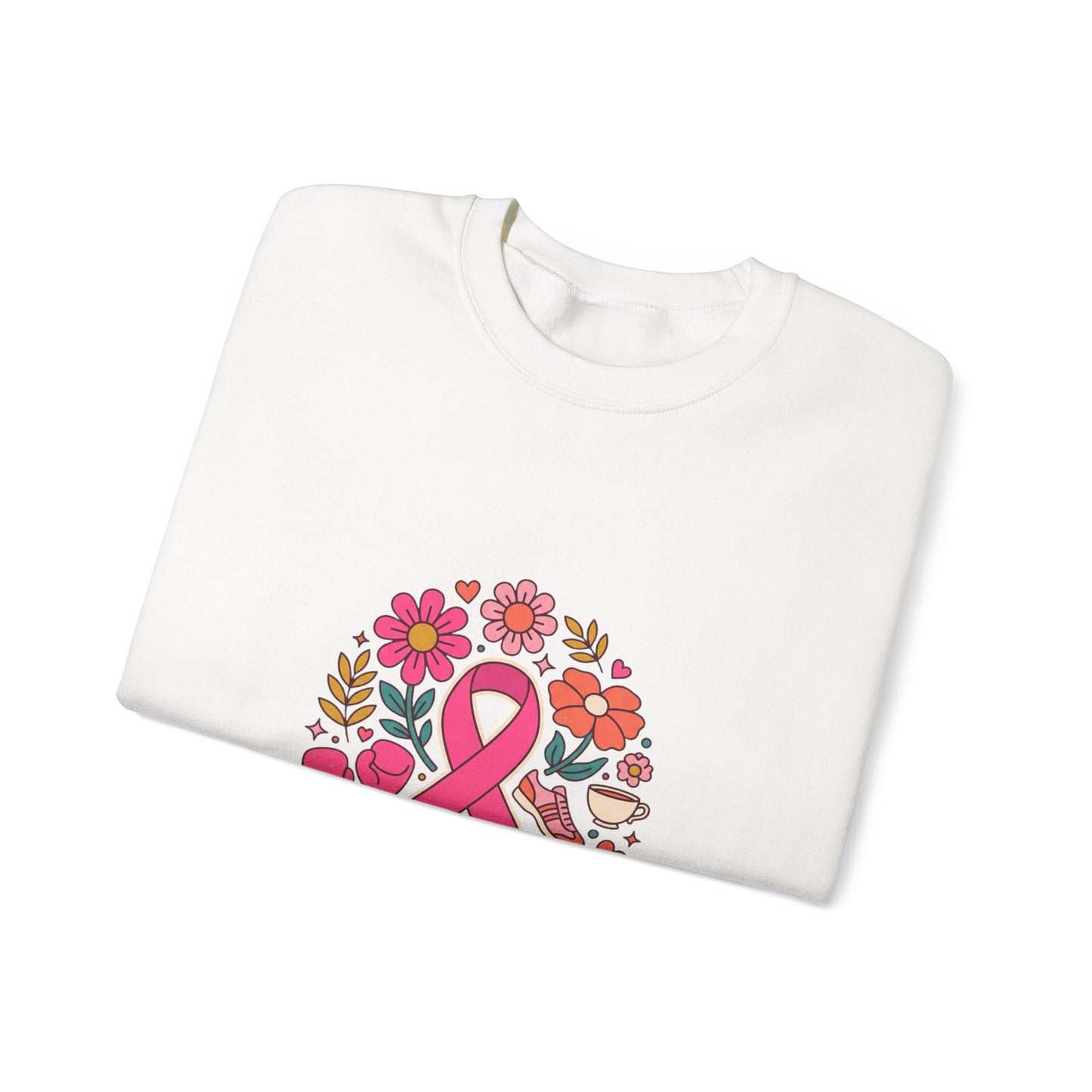 Pink Ribbon Floral Support Sweatshirt | Breast Cancer Awareness