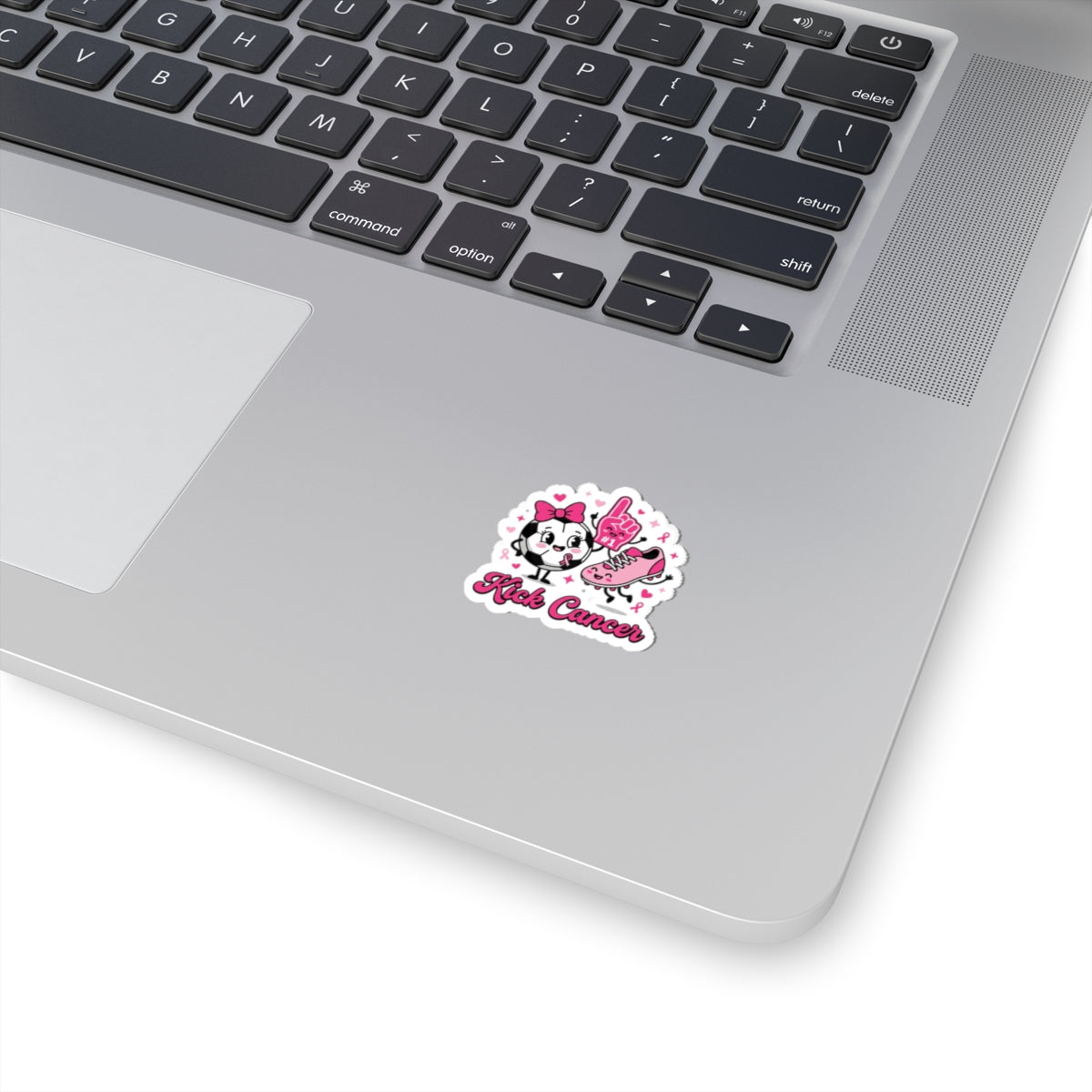 Kick Cancer Ribbon Sticker | Breast Cancer Awareness, Pink Support