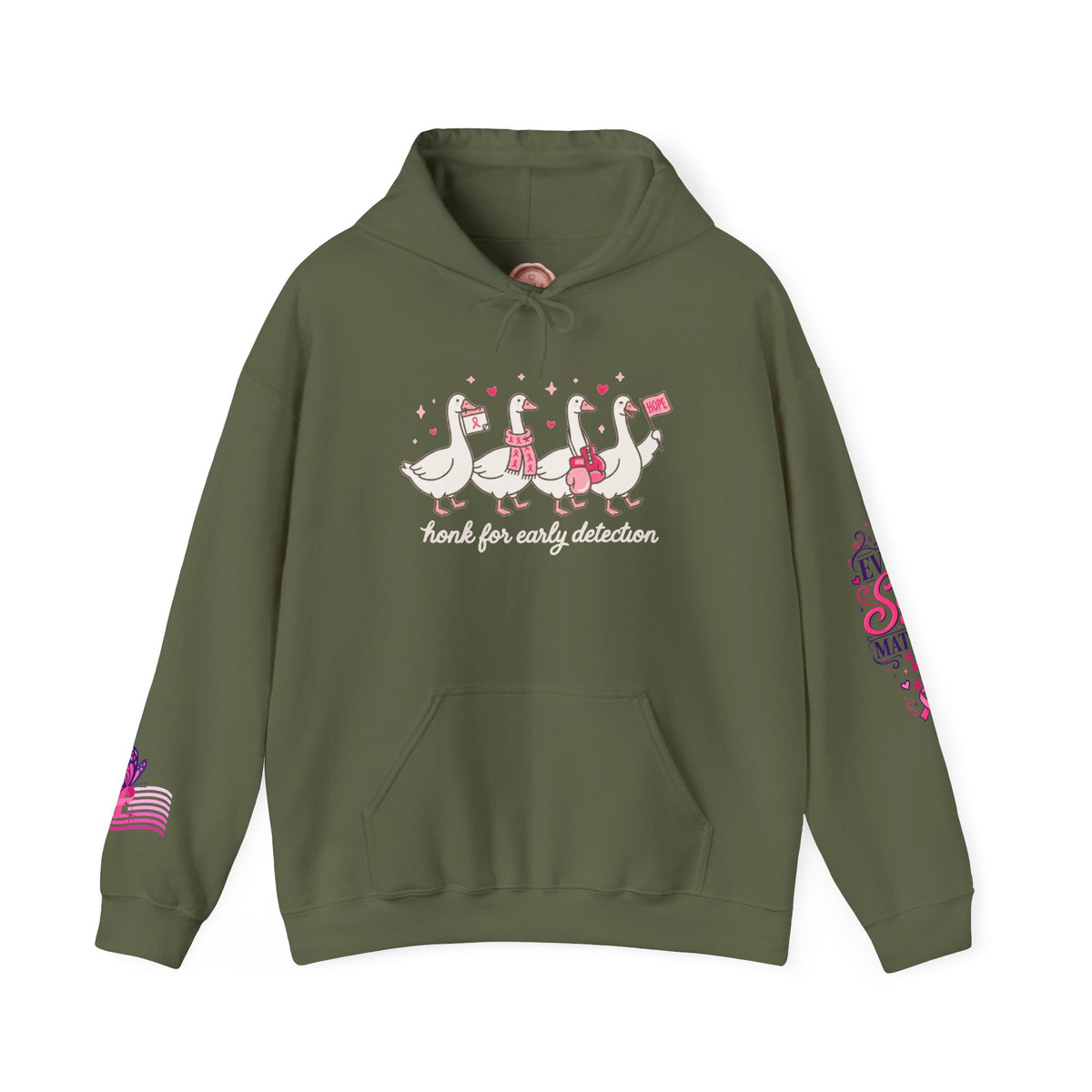 Breast Cancer Ribbon Support Hoodie | Honk for Early Detection | Pink Awareness
