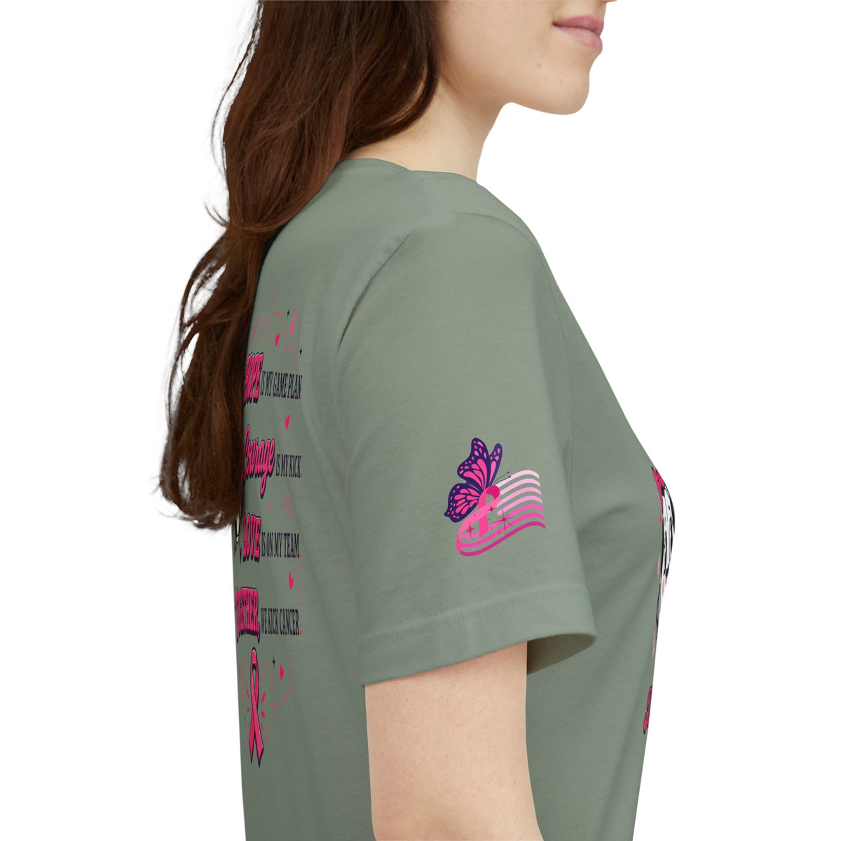 Kick Cancer Pink Ribbon Tee | Breast Cancer Awareness Shirt