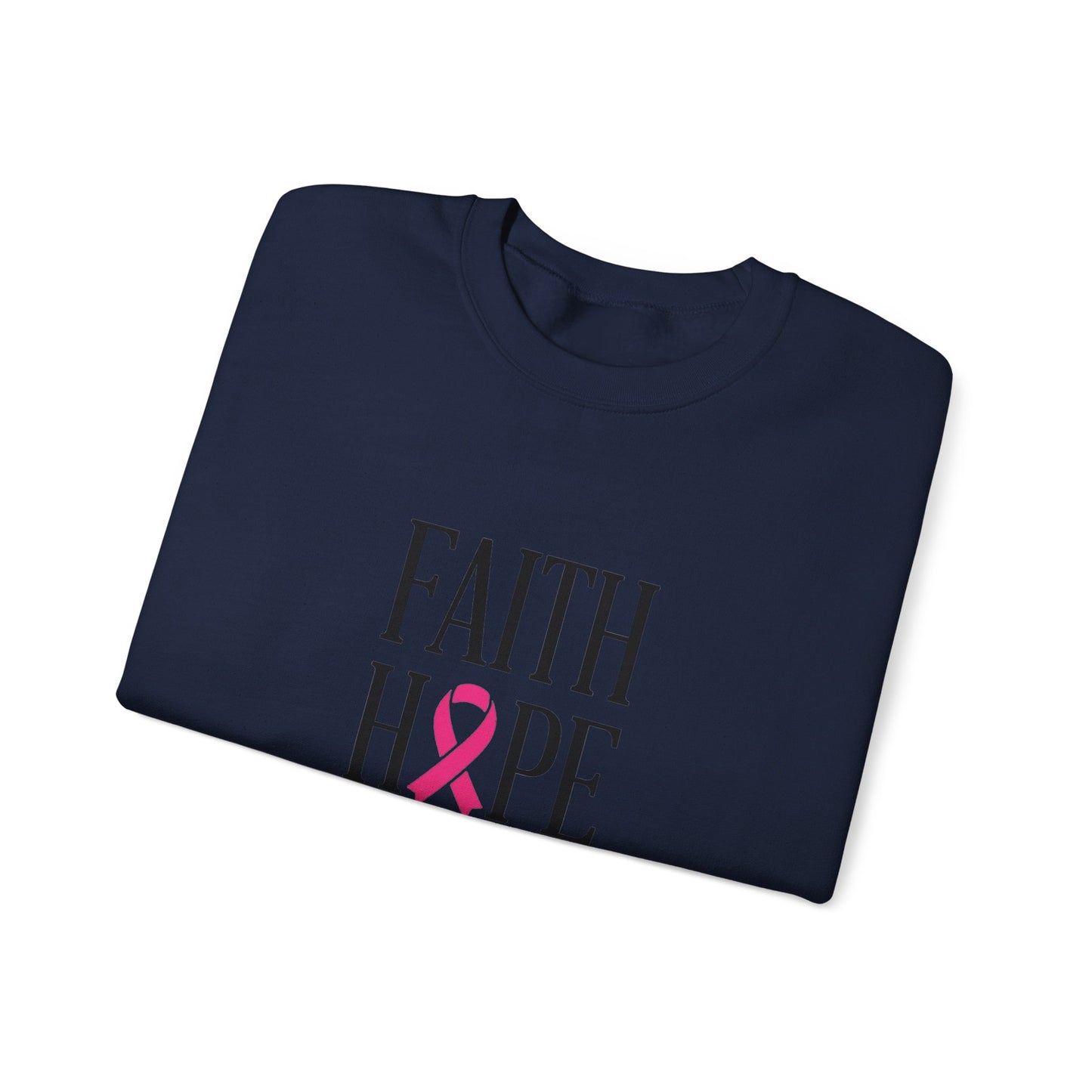 Faith Hope Love Ribbon Sweatshirt | Breast Cancer Awareness, Pink Ribbon