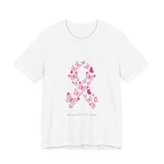 Pink Ribbon Butterfly Tee | Breast Cancer Awareness, Support Shirt
