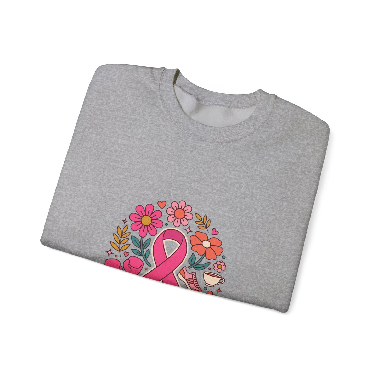 Pink Ribbon Floral Support Sweatshirt | Breast Cancer Awareness