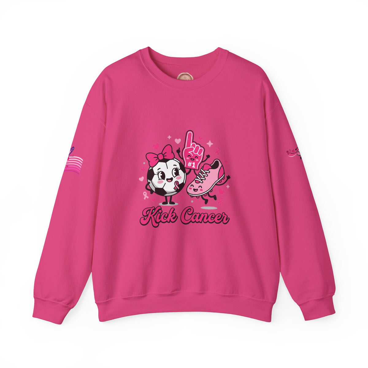 Kick Cancer Crewneck Sweatshirt | Breast Cancer Awareness, Pink Ribbon