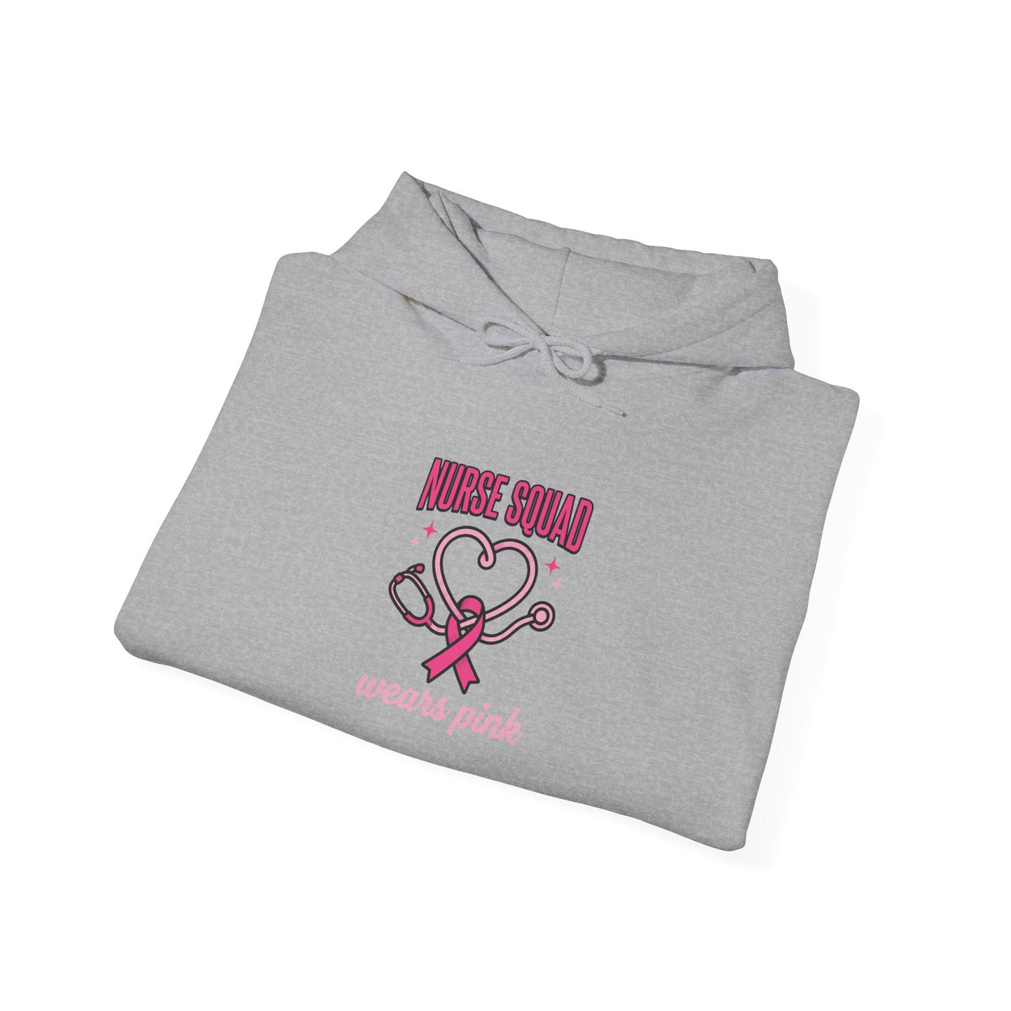 Nurse Squad Pink Ribbon Hoodie | Breast Cancer Awareness, Medical Team