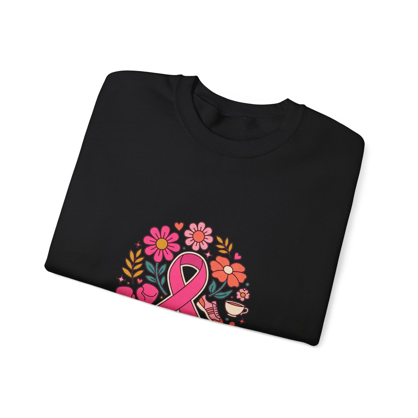 Pink Ribbon Floral Support Sweatshirt | Breast Cancer Awareness