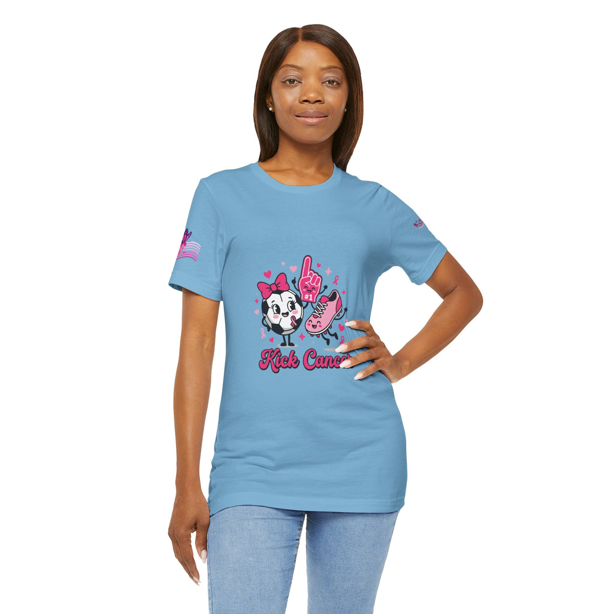 Kick Cancer Pink Ribbon Tee | Breast Cancer Awareness Shirt