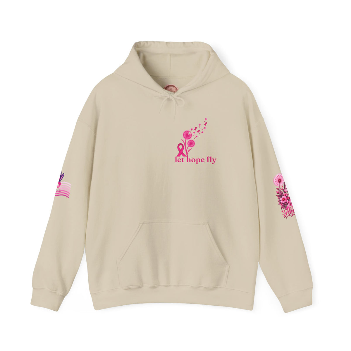 Pink Ribbon "Let Hope Fly" Hoodie | Breast Cancer Awareness Inspirational Gift | Hope & Encouragement Pullover