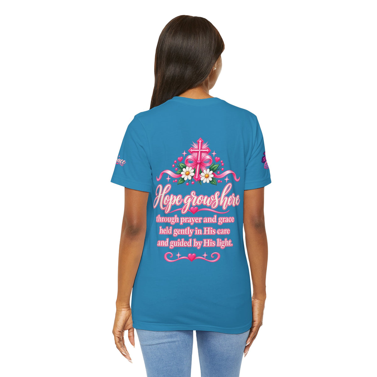 Hope Grows Here Ribbon Tee | Breast Cancer Awareness, Pink Floral
