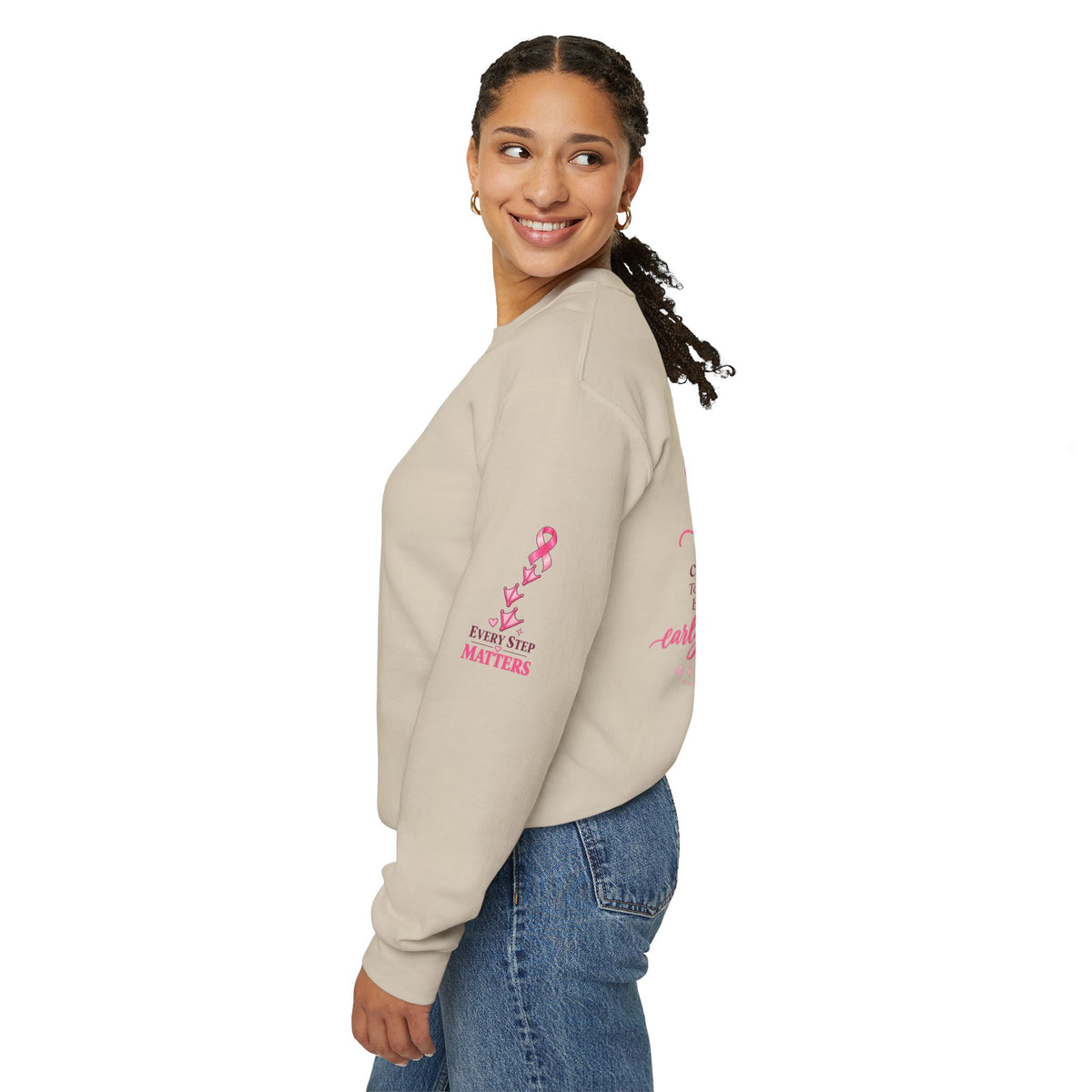 Breast Cancer Awareness Geese Crewneck Sweatshirt | Pink Ribbon