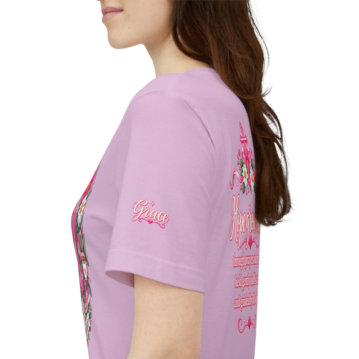 Hope Grows Here Ribbon Tee | Breast Cancer Awareness, Pink Floral