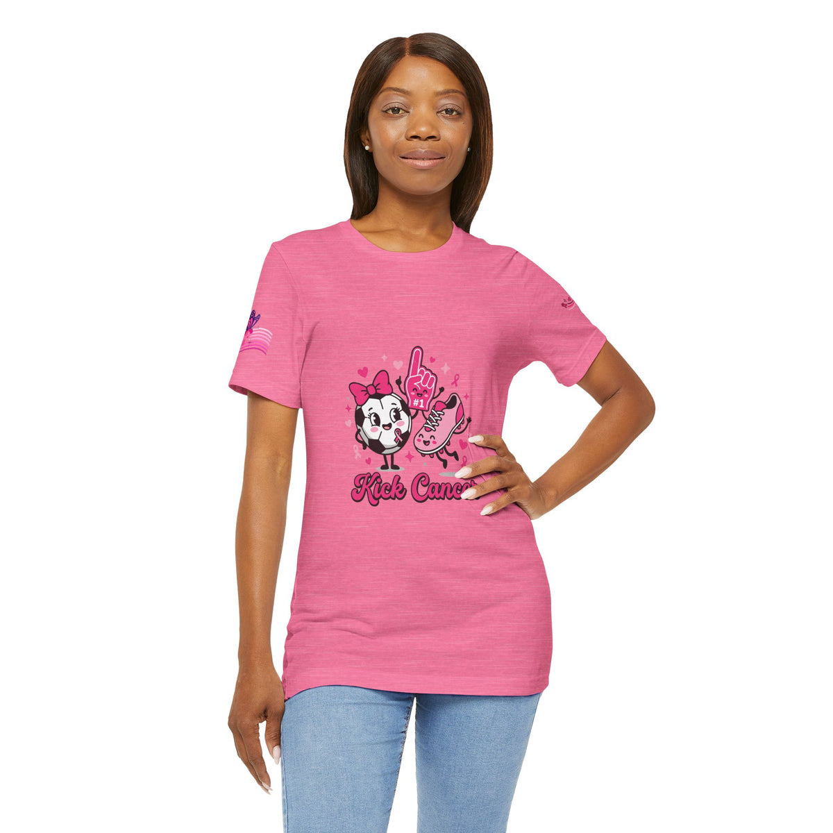 Kick Cancer Pink Ribbon Tee | Breast Cancer Awareness Shirt