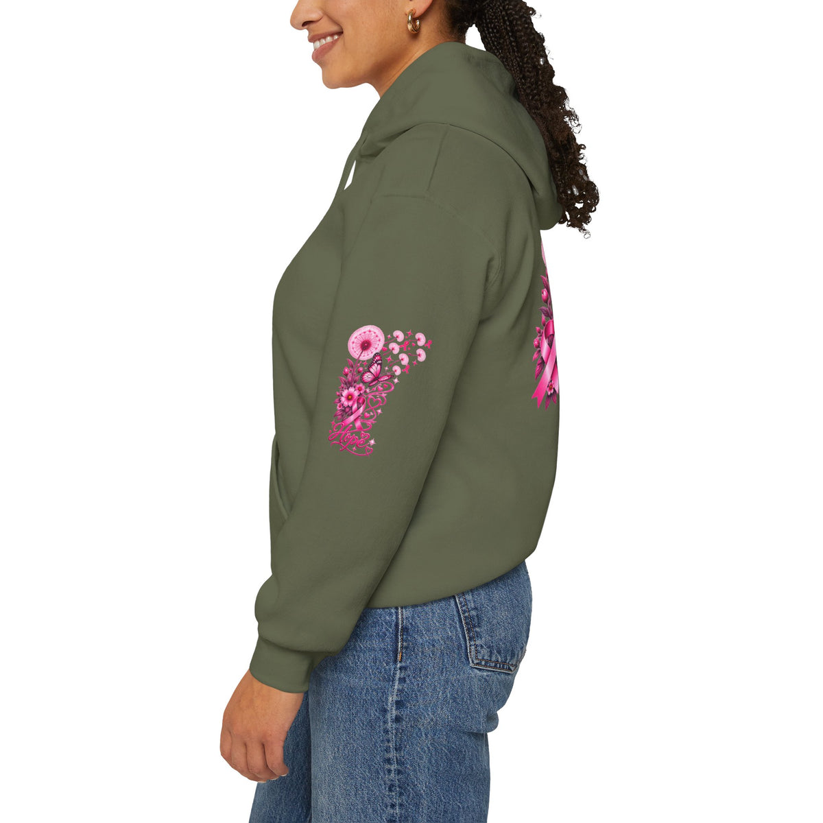 Pink Ribbon "Let Hope Fly" Hoodie | Breast Cancer Awareness Inspirational Gift | Hope & Encouragement Pullover