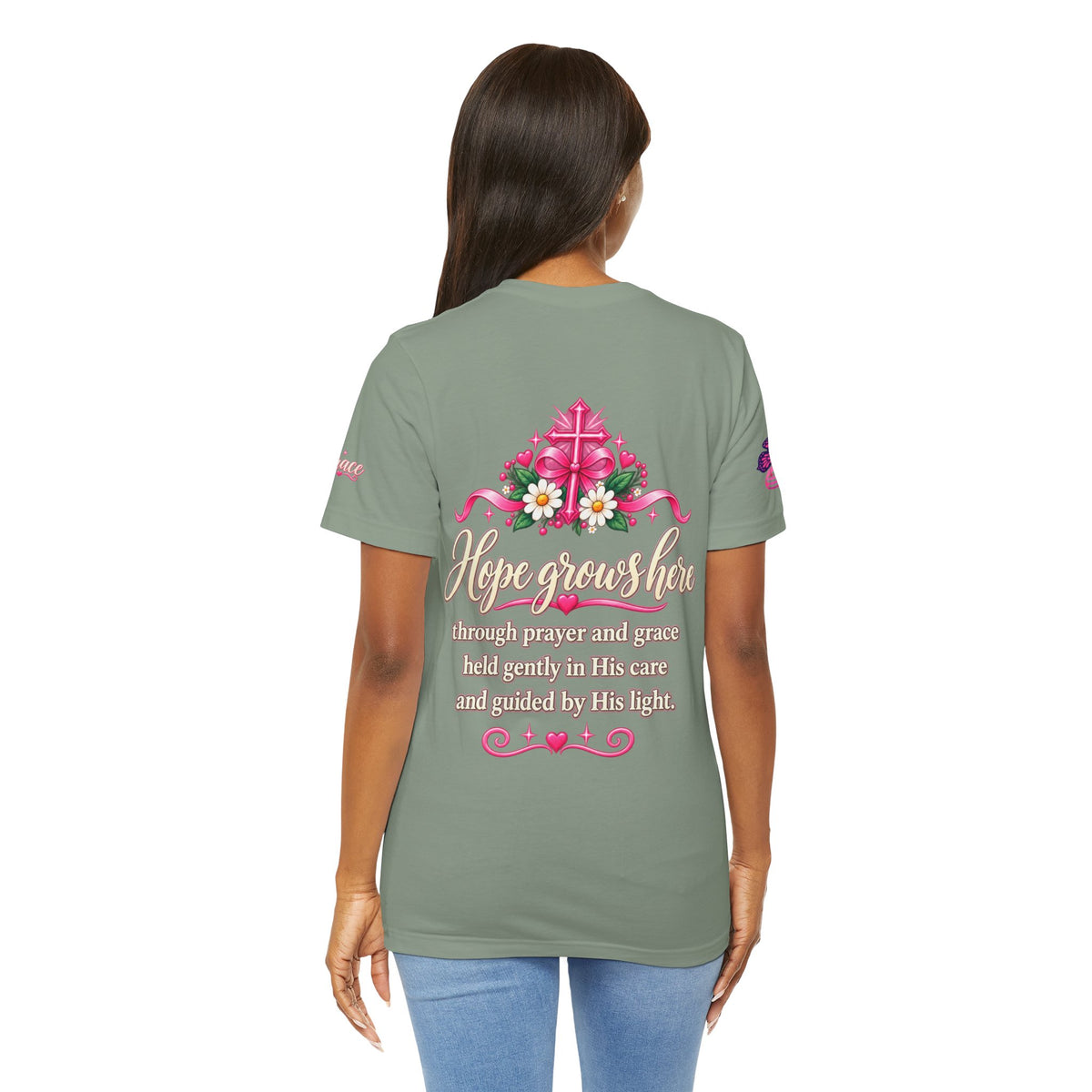 Hope Grows Here Ribbon Tee | Breast Cancer Awareness, Pink Floral