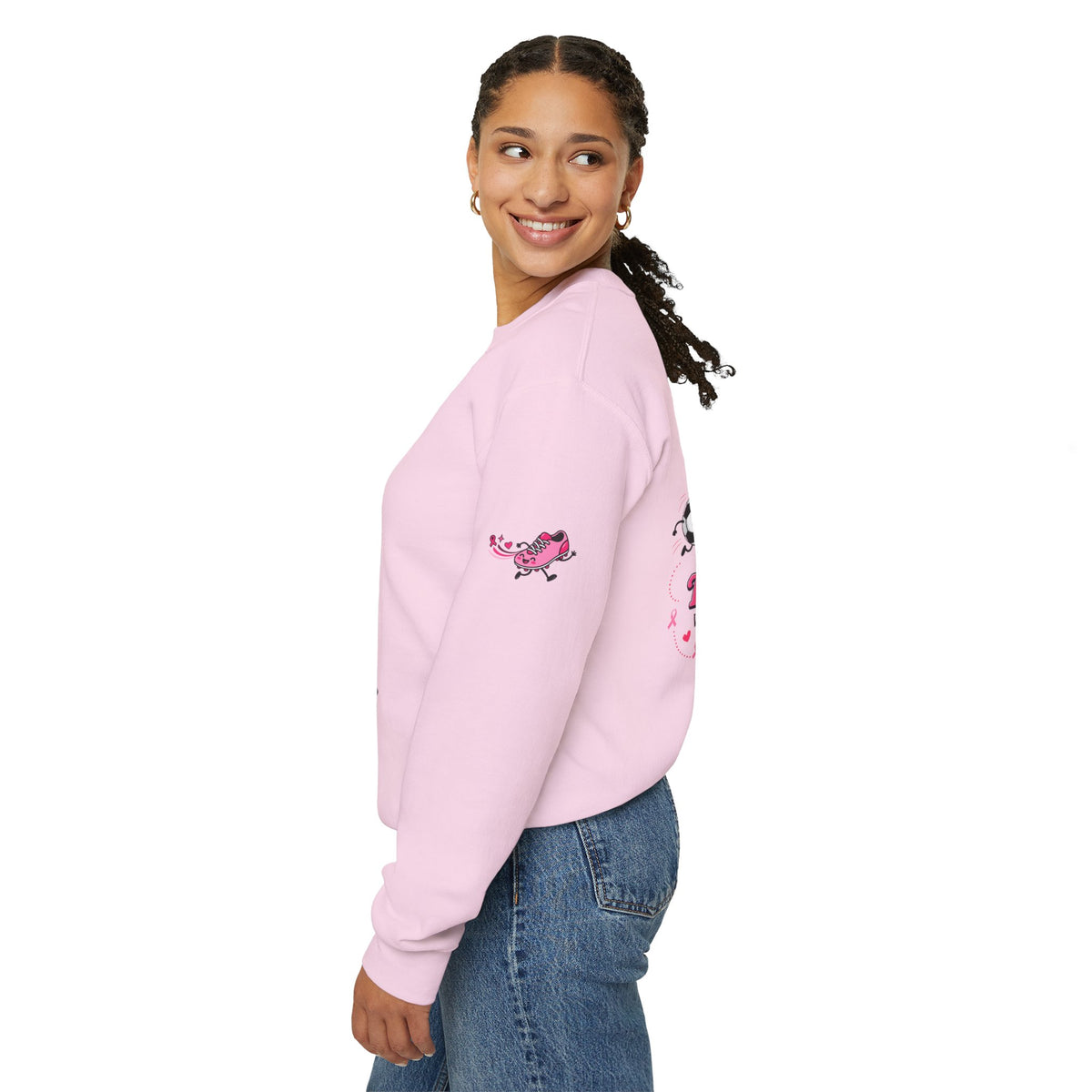 Kick Cancer Crewneck Sweatshirt | Breast Cancer Awareness, Pink Ribbon
