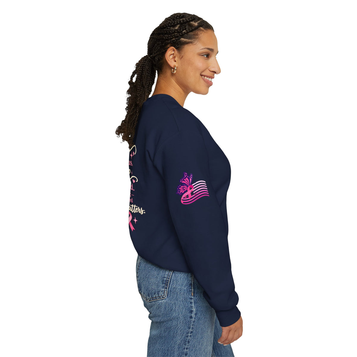 Breast Cancer Awareness Geese Crewneck Sweatshirt | Pink Ribbon