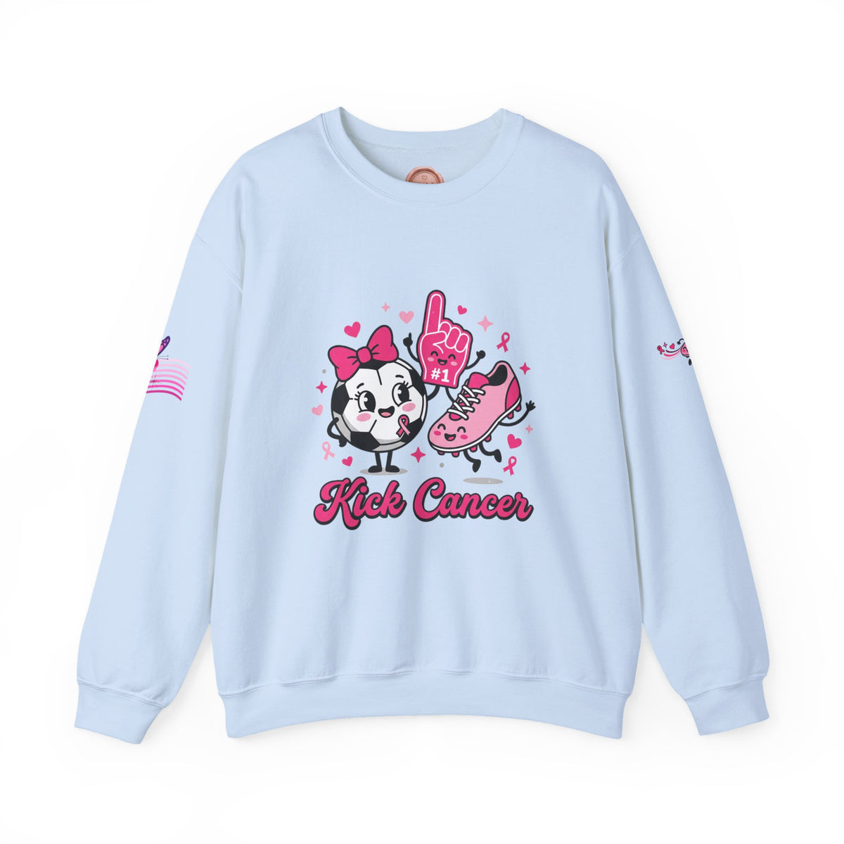 Kick Cancer Crewneck Sweatshirt | Breast Cancer Awareness, Pink Ribbon
