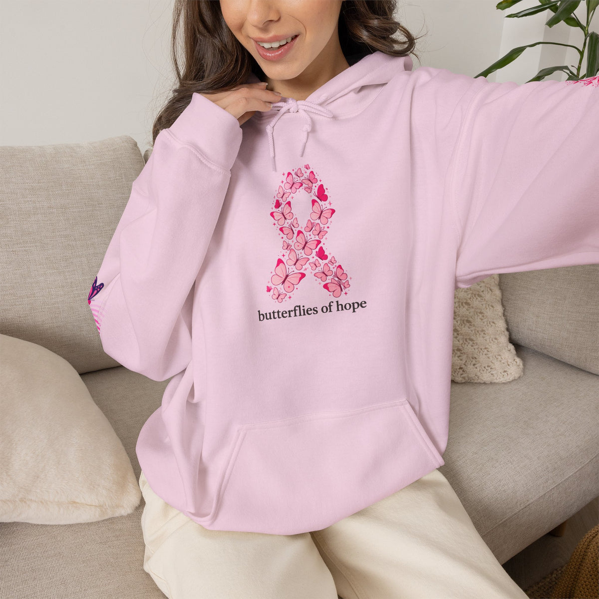Pink Ribbon Support Hoodie | Breast Cancer Awareness, Survivor Solidarity