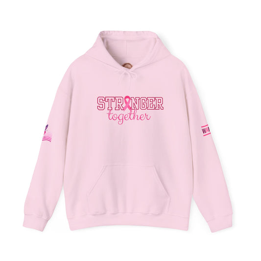 Stronger Together Ribbon Hoodie | Breast Cancer Awareness, Pink Ribbon