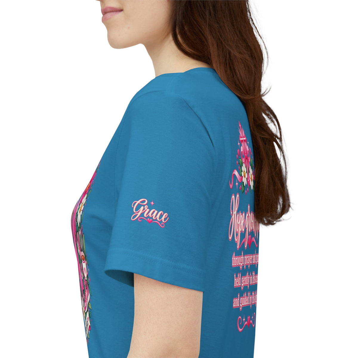 Hope Grows Here Ribbon Tee | Breast Cancer Awareness, Pink Floral