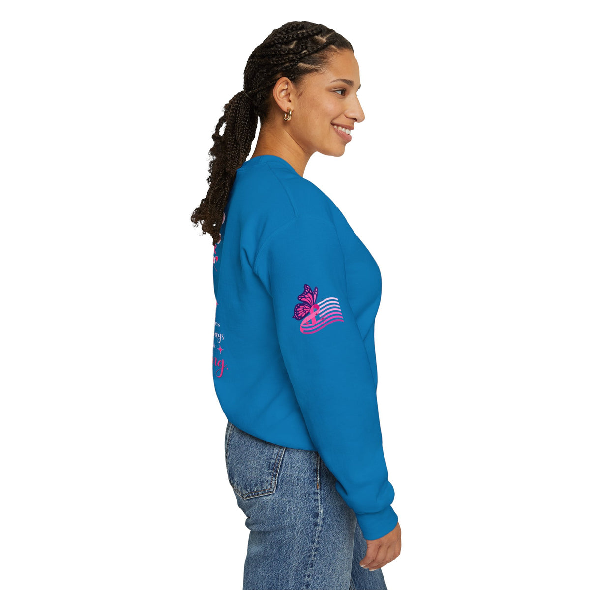 Hope Doesn't Have to Be Loud Sweatshirt | Breast Cancer Awareness Pink Ribbon Crewneck | Inspirational Gift for Survivors, Fighters & Supporters