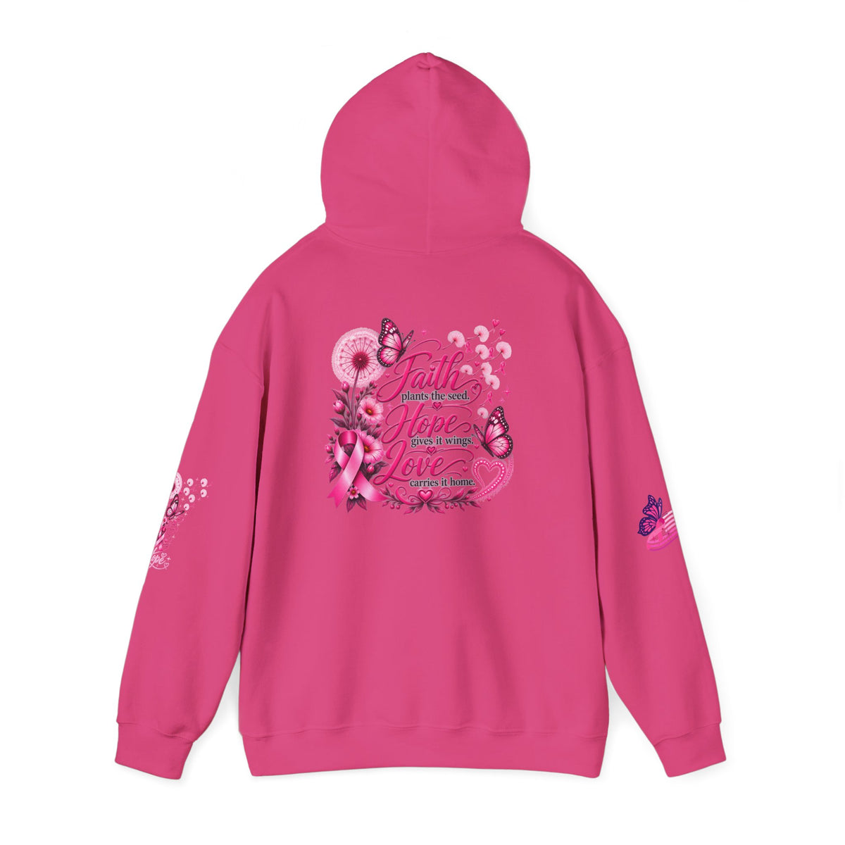 Pink Ribbon "Let Hope Fly" Hoodie | Breast Cancer Awareness Inspirational Gift | Hope & Encouragement Pullover
