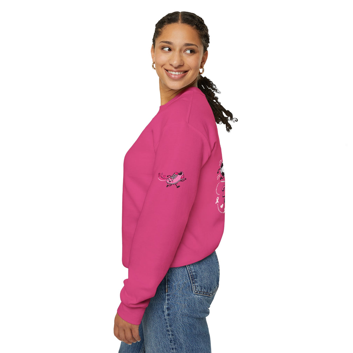 Kick Cancer Crewneck Sweatshirt | Breast Cancer Awareness, Pink Ribbon