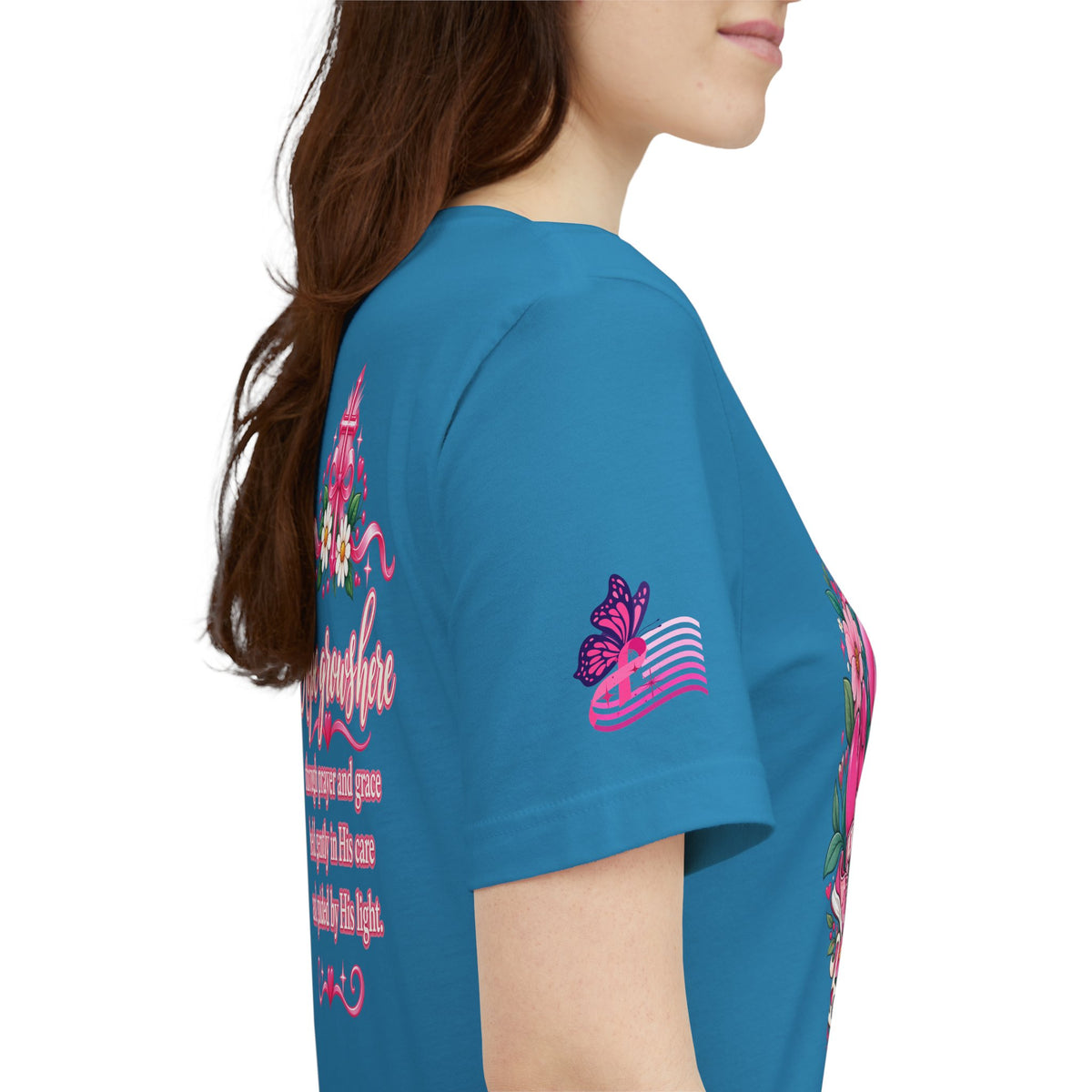 Hope Grows Here Ribbon Tee | Breast Cancer Awareness, Pink Floral